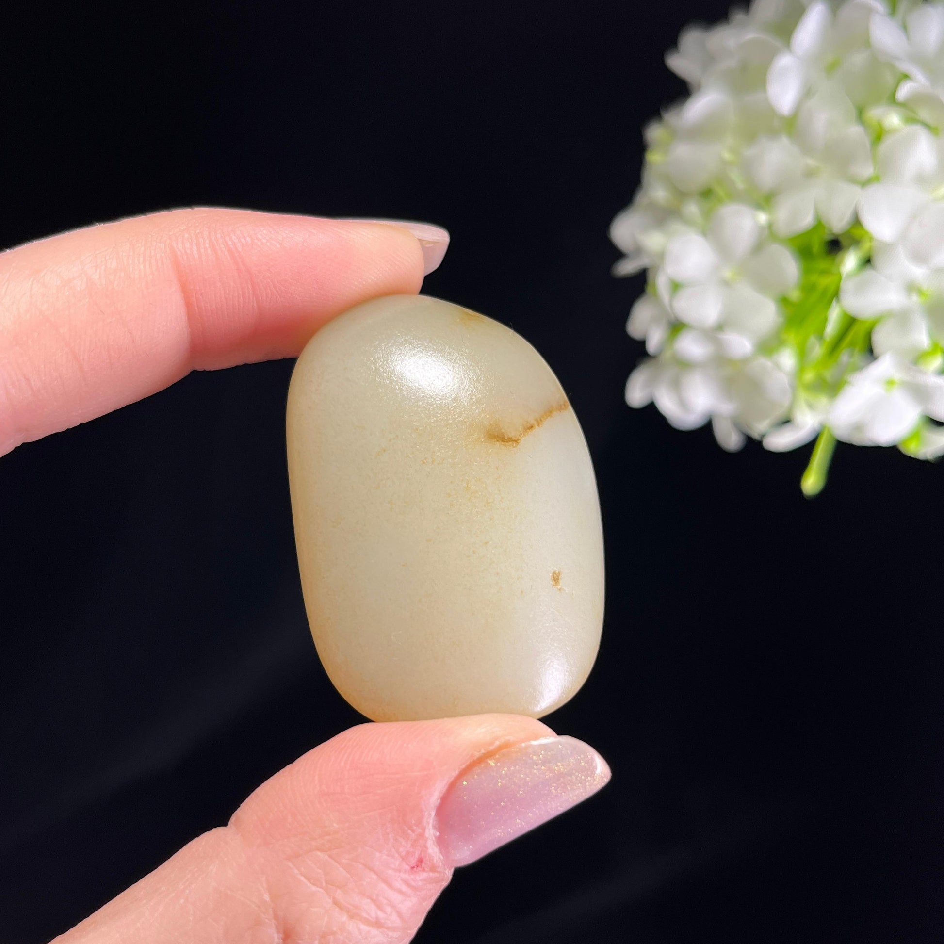 和田玉青白玉“一痕秋韵”淡洒金皮籽料（yc354529）