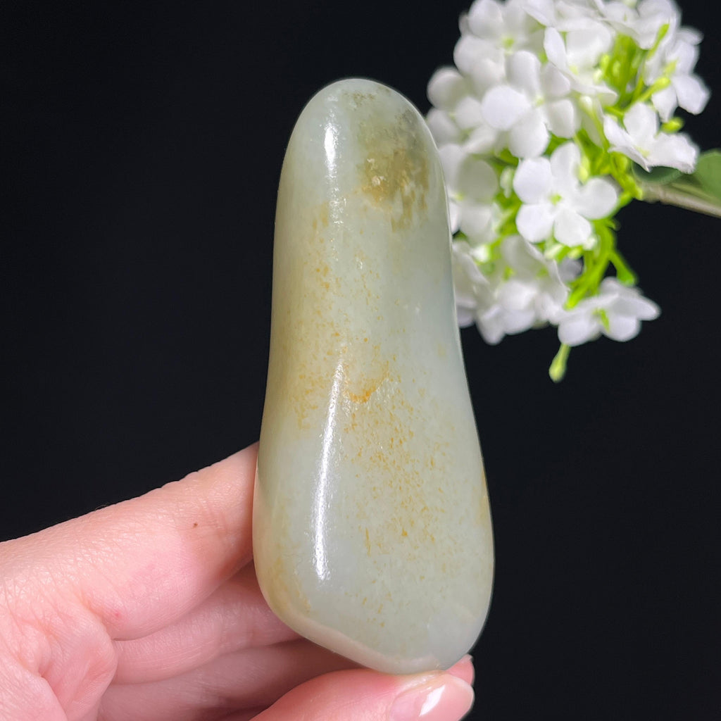 和田玉青白种洒金皮“青岳留金”籽料原石（yc310865）