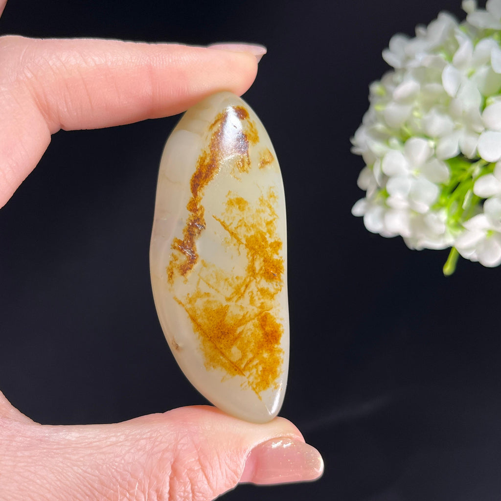 和田玉白玉“秋江月影”意境红皮籽料（yc350417）