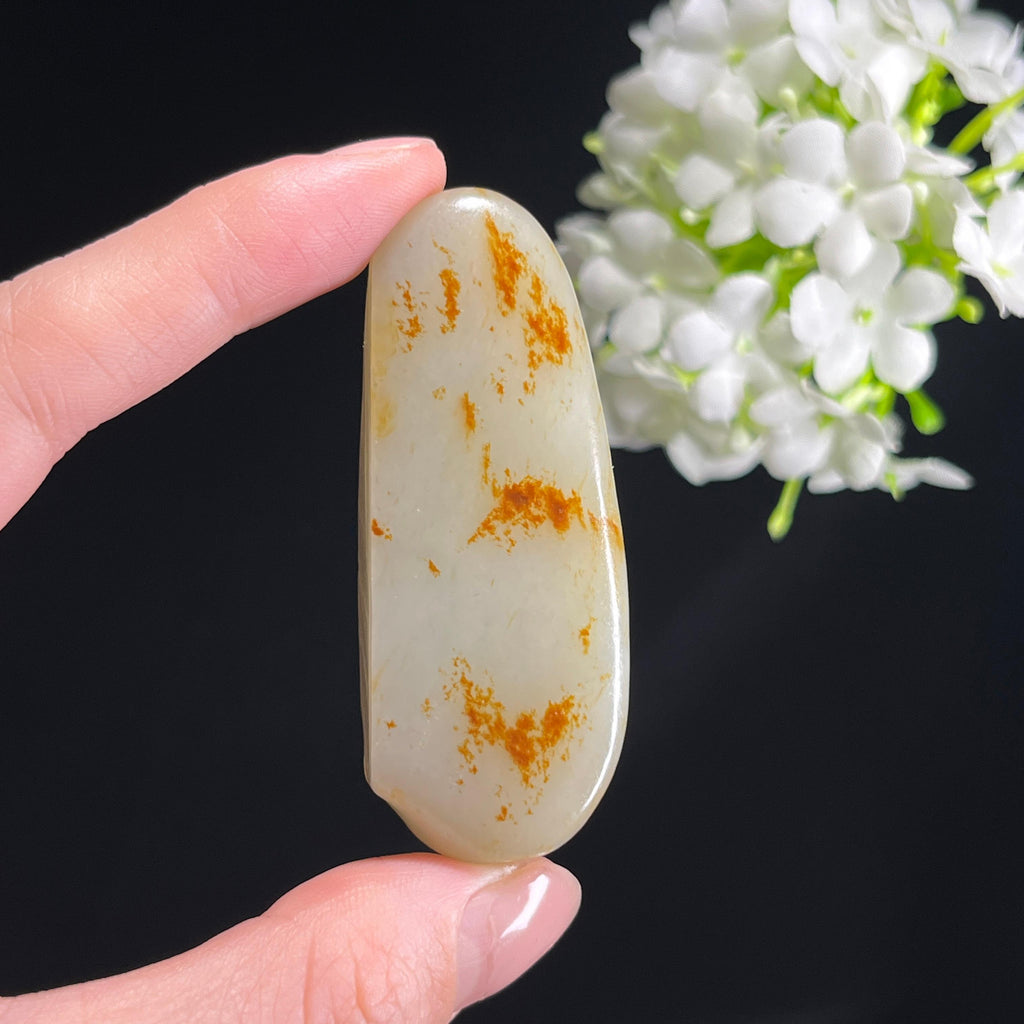 和田玉青白白玉洒金洒红皮“霞姿月韵”籽料（yc302877）