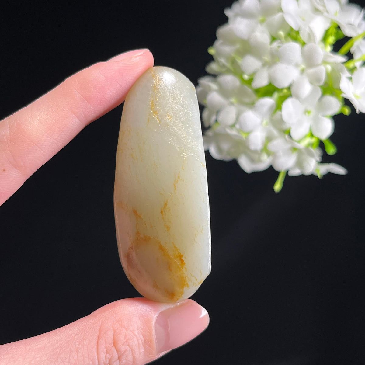 和田玉青白白玉洒金洒红皮“霞姿月韵”籽料（yc302877）