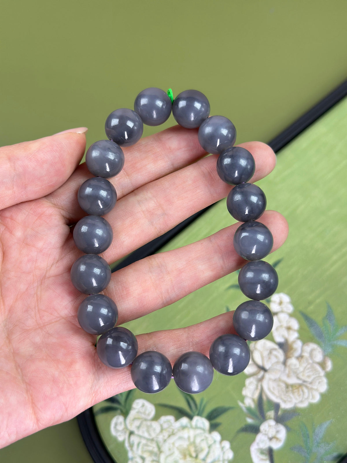 和田玉青花圆珠手串（18颗）（yc751213）