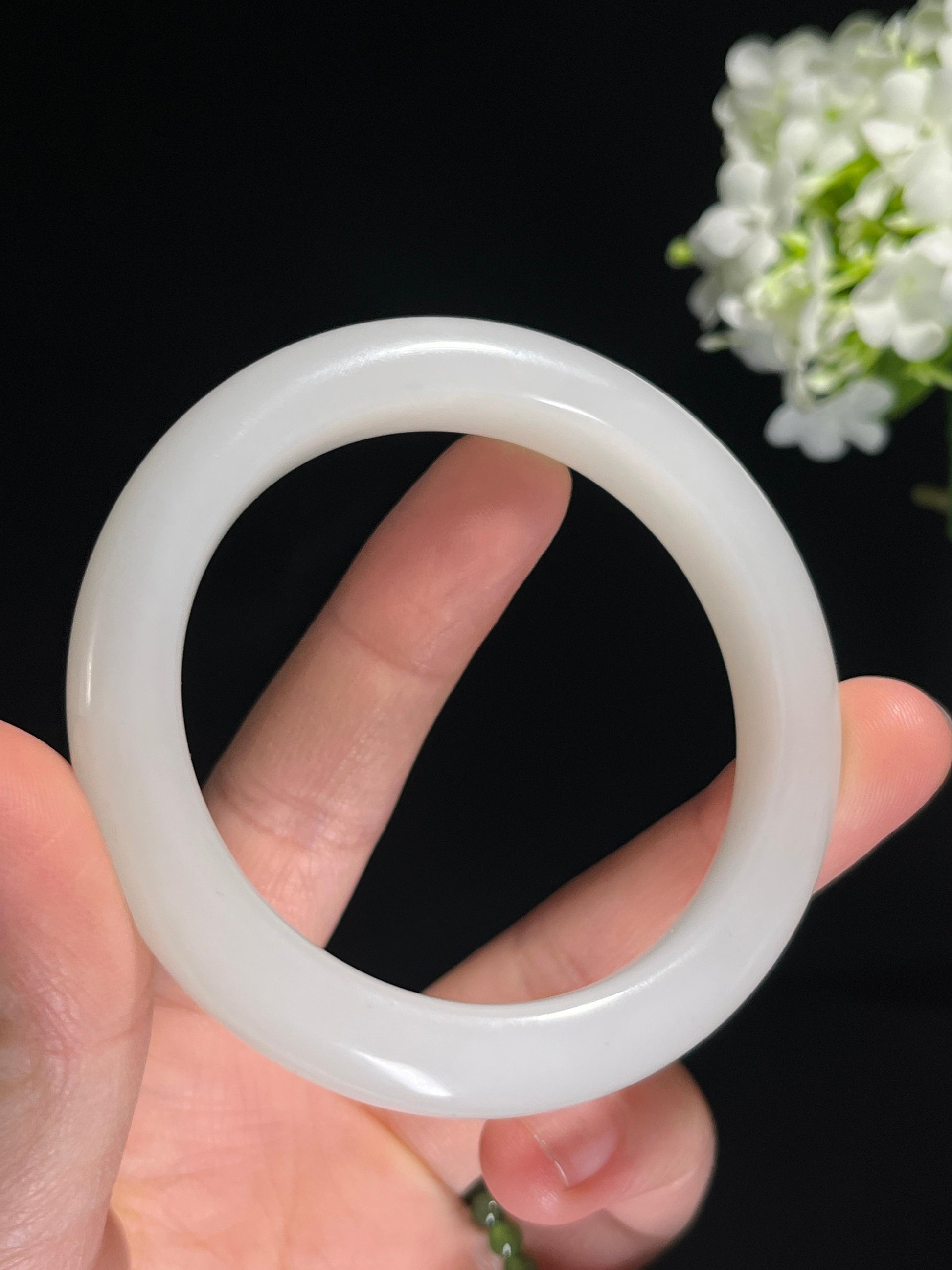 新疆天然和田玉羊脂白玉手镯精品5（卡57）（yc258362）