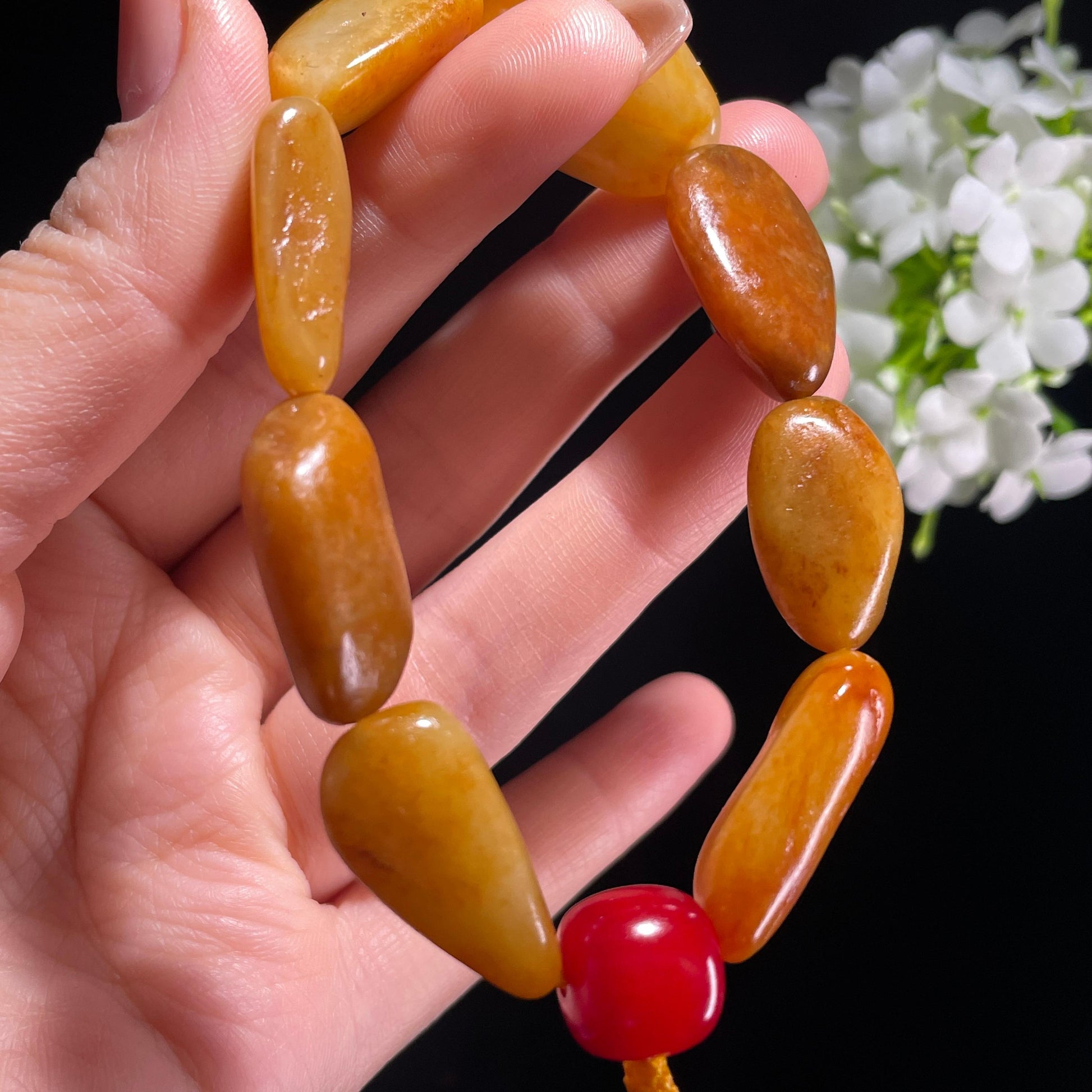 和田玉红沁原籽手串（yc381861）