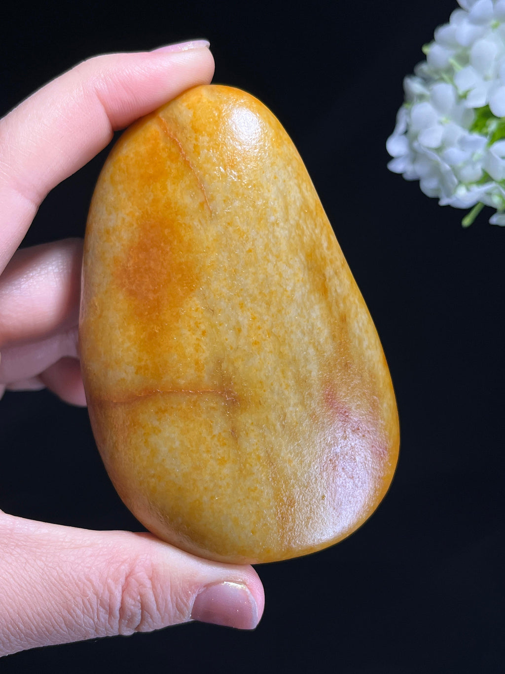 新疆天然和田玉籽料原石黄沁手把件（yc262832）