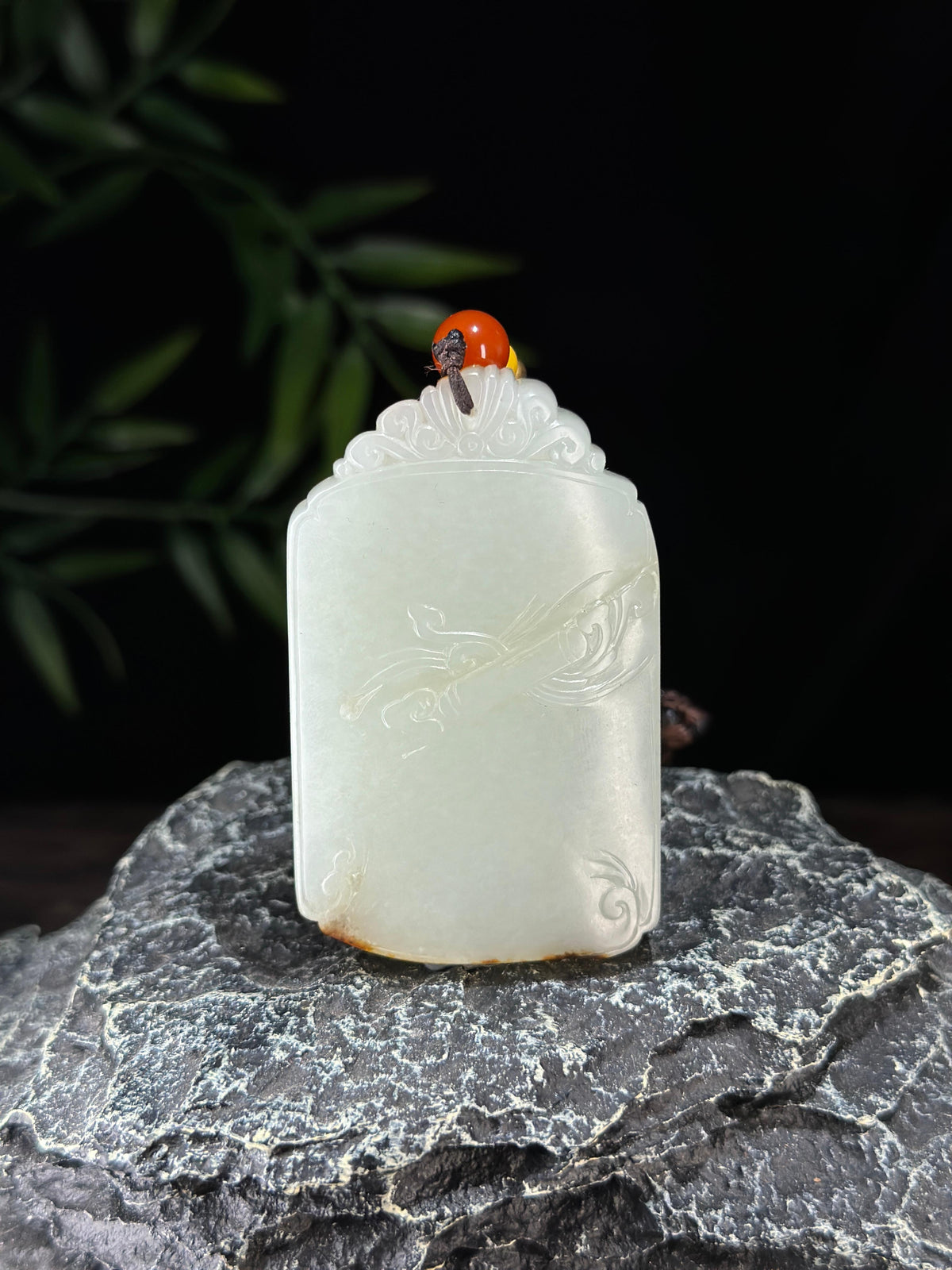 新疆和田玉精品白玉洒金皮籽料无事牌（yc731876）