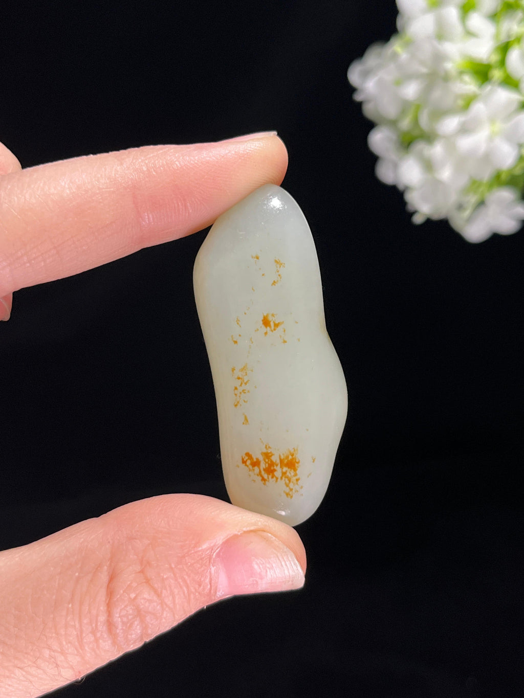 新疆和田玉白玉飘洒金皮籽料原石（yc255631）