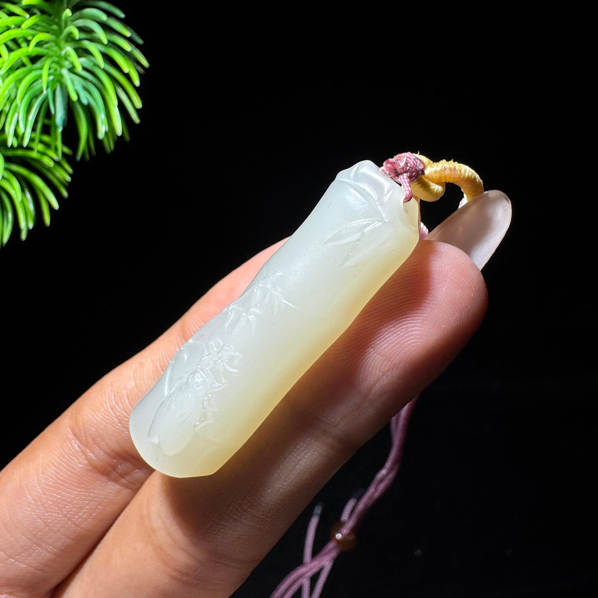 和田玉白玉竹节【一鸣惊人】（yc710462）