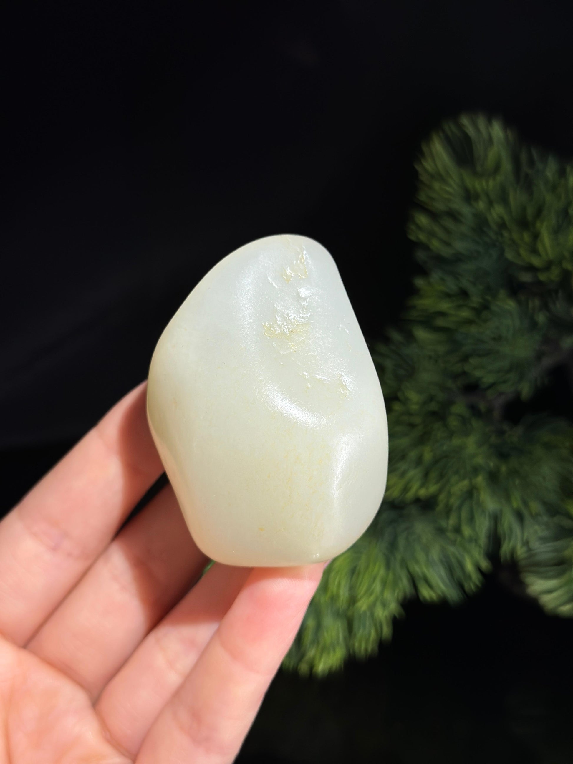 新疆和田玉珍品光白籽手把件（yc495449）