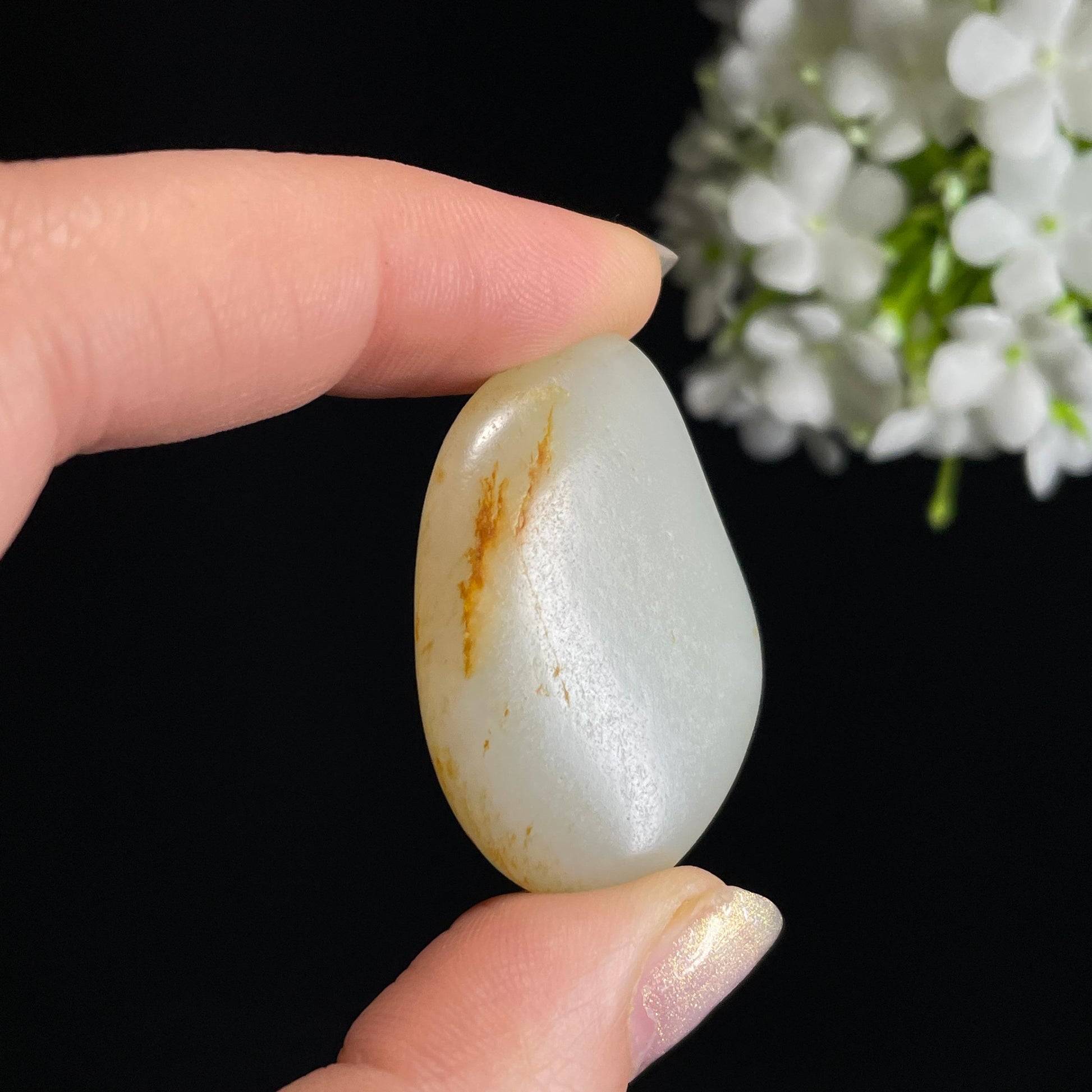 和田玉白玉“金运恒通”洒金皮籽料（yc328975）