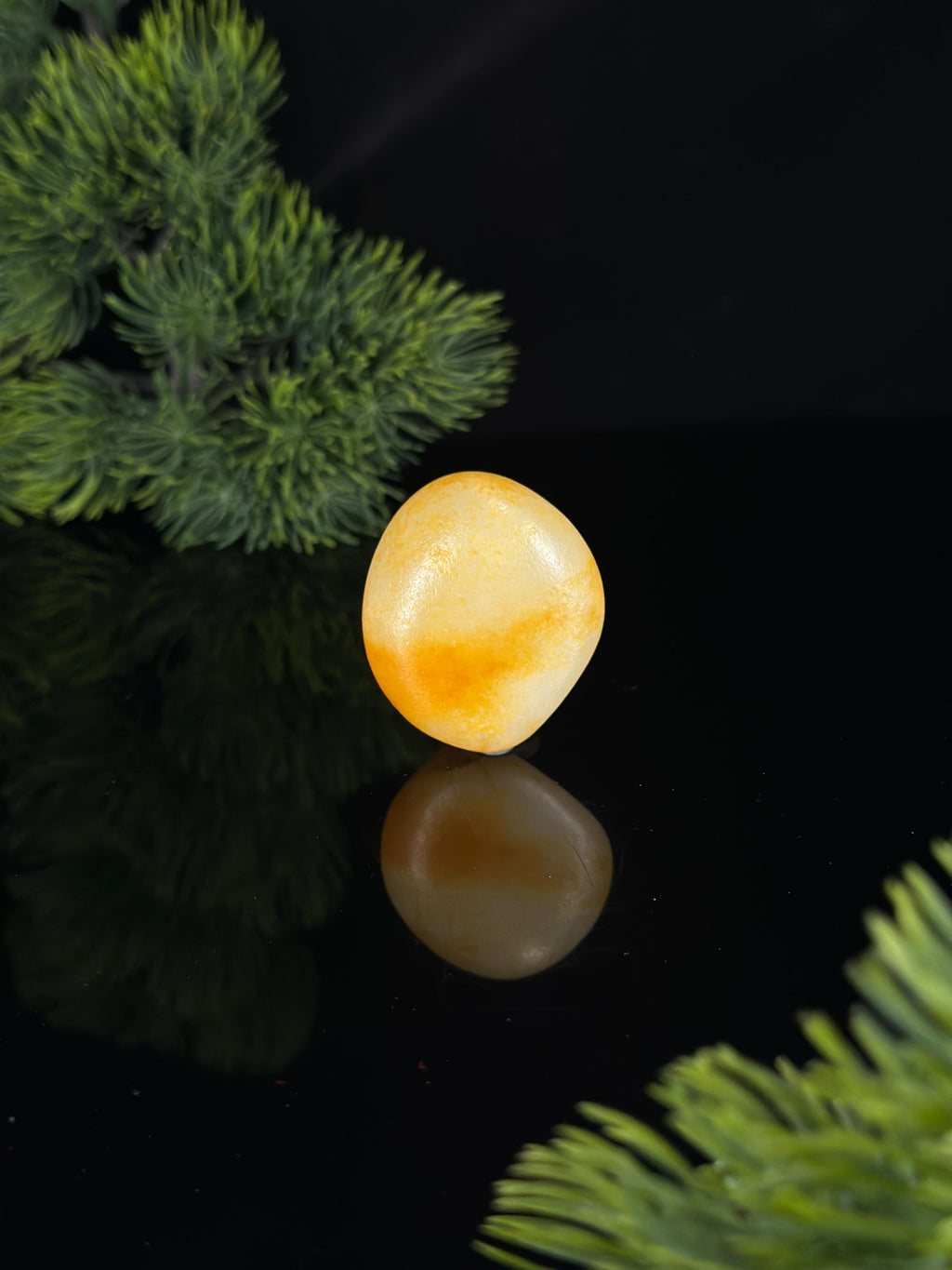 新疆和田玉“金晖半玉”一级白金包银籽料（yc463357）