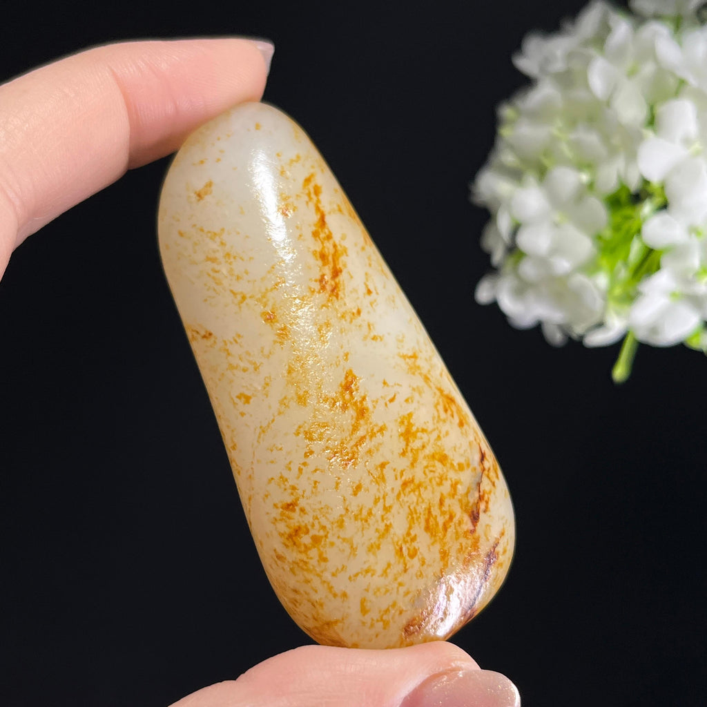 和田玉白玉“秋光叠锦”通体洒金皮籽料（yc353609）