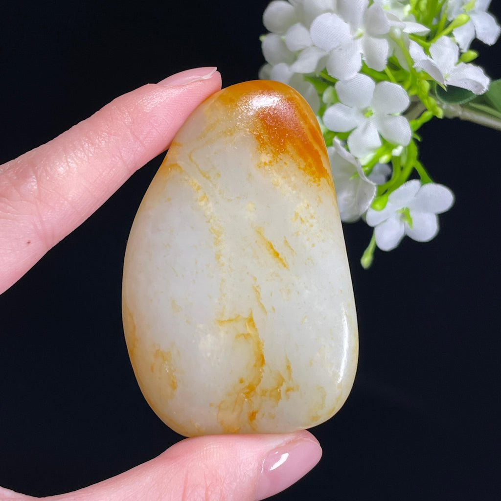 和田玉一级白“月洒金辉”洒金皮籽料（yc316340）