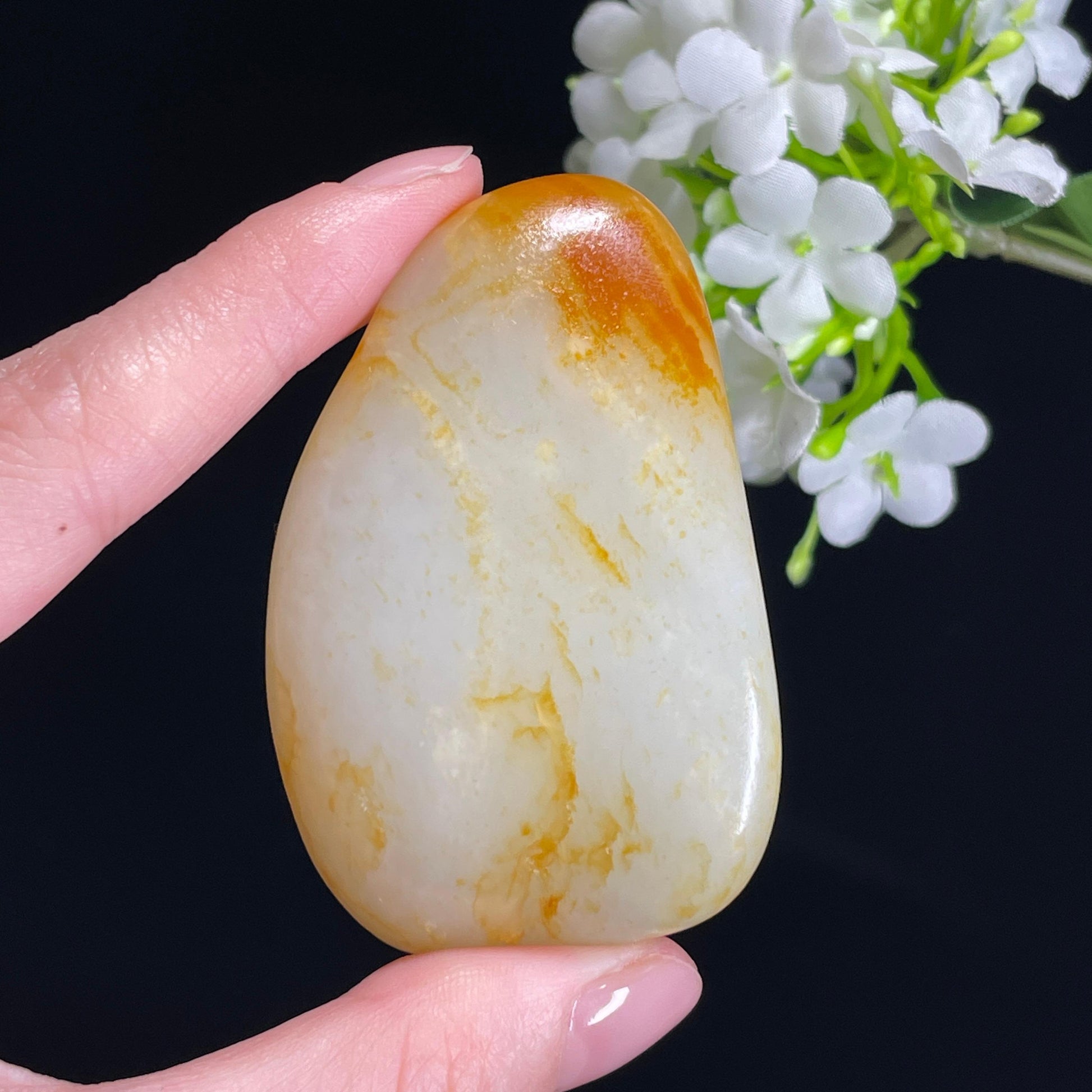 和田玉一级白“月洒金辉”洒金皮籽料（yc316340）
