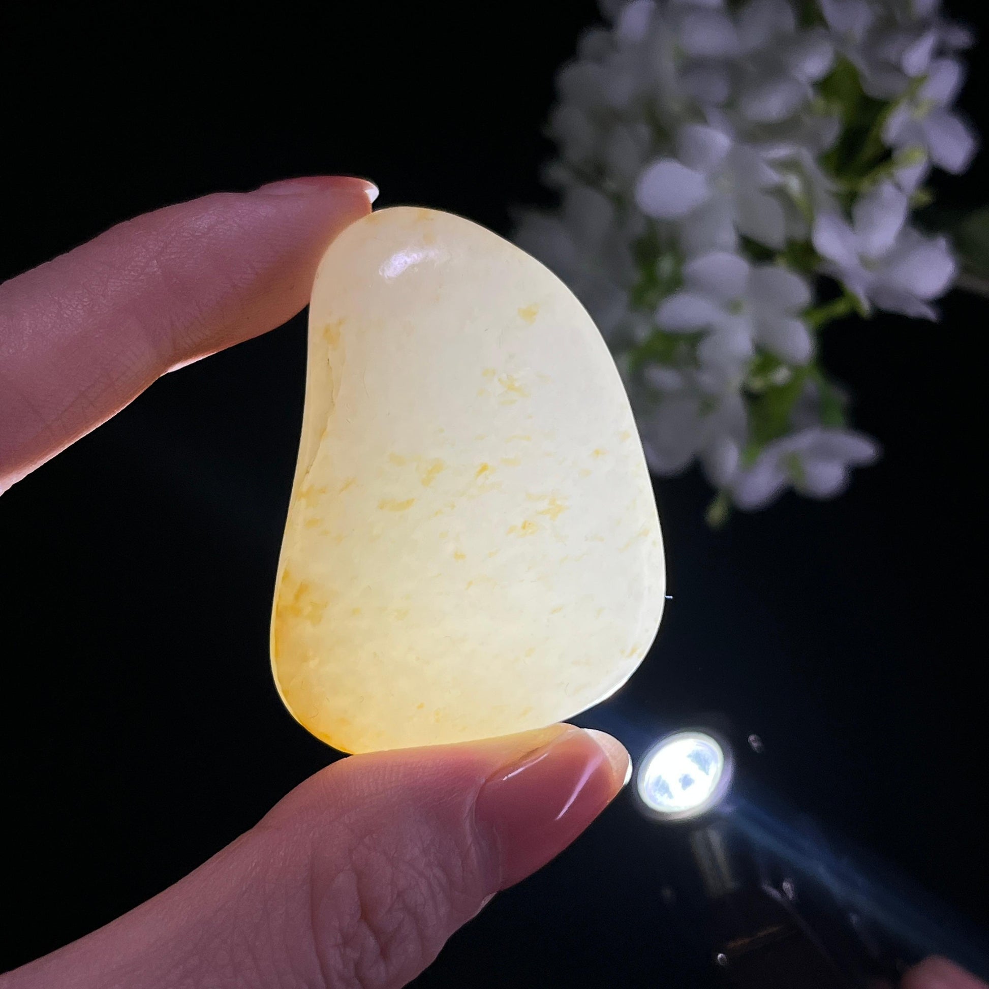 和田玉一级白“金波碎月”洒金皮籽料（yc347621）