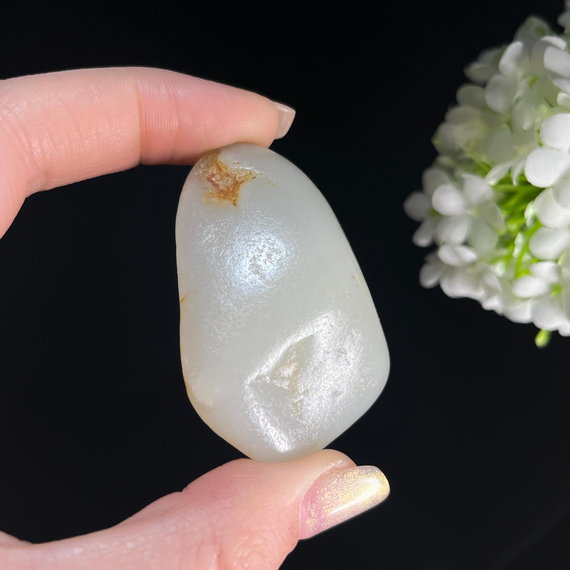 和田玉白玉“金笺尺素”洒金皮籽料（yc361165）