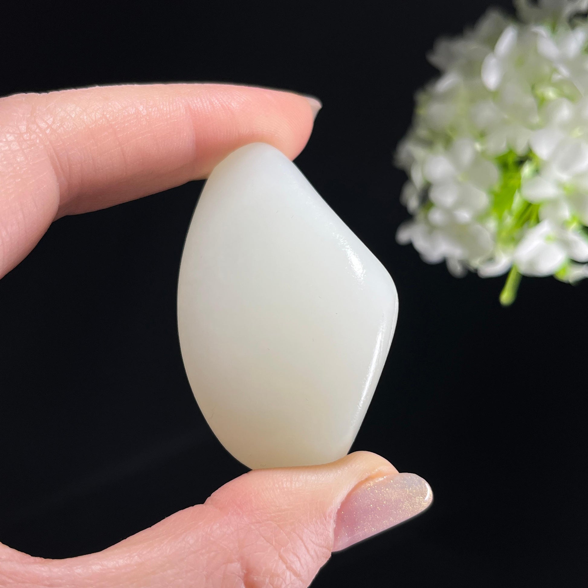 和田玉一级白“素月分辉”光白籽籽料（yc353892）