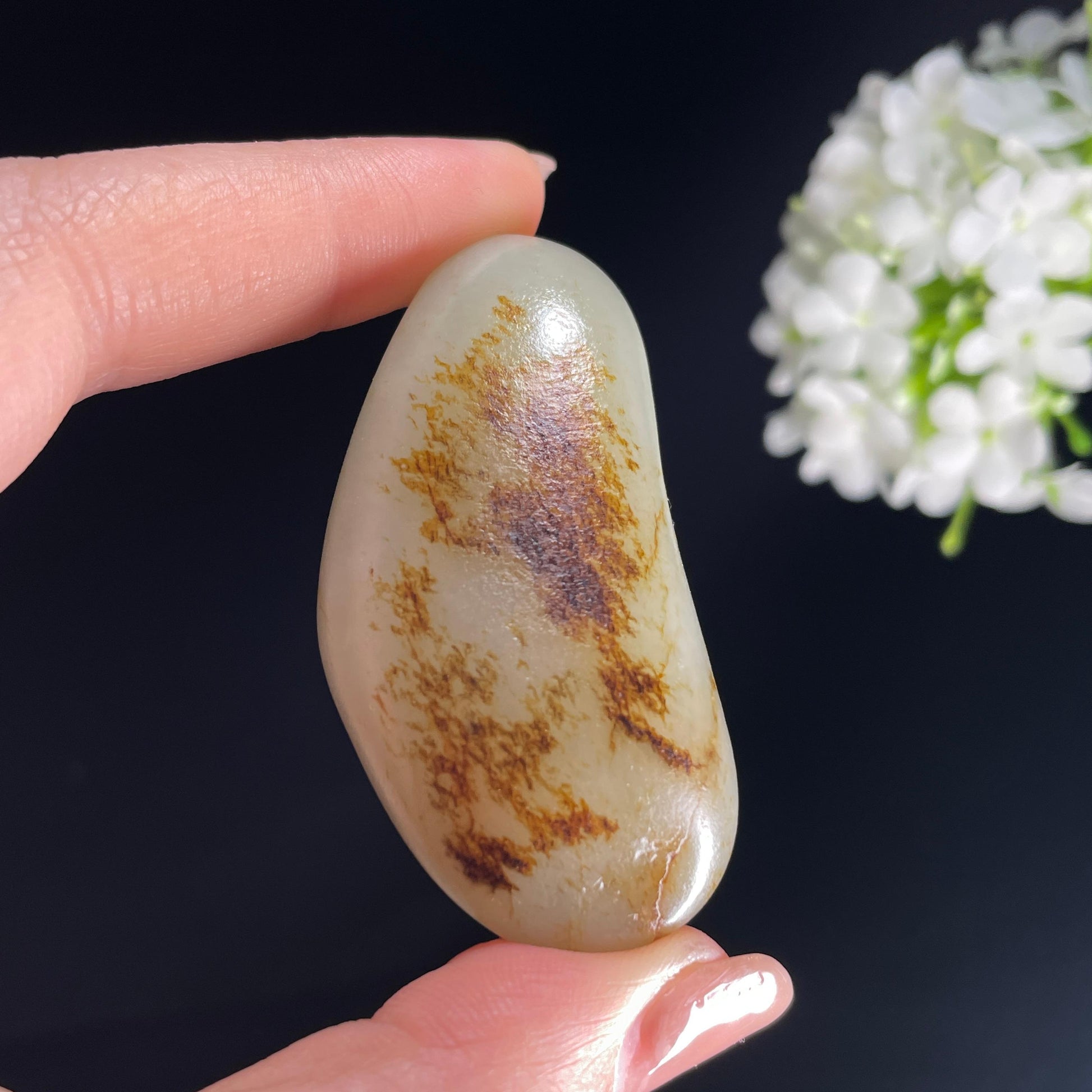 2026.4.9广告流，和田玉白玉“远江黛影”秋梨皮聚黑皮籽料（yc386251）