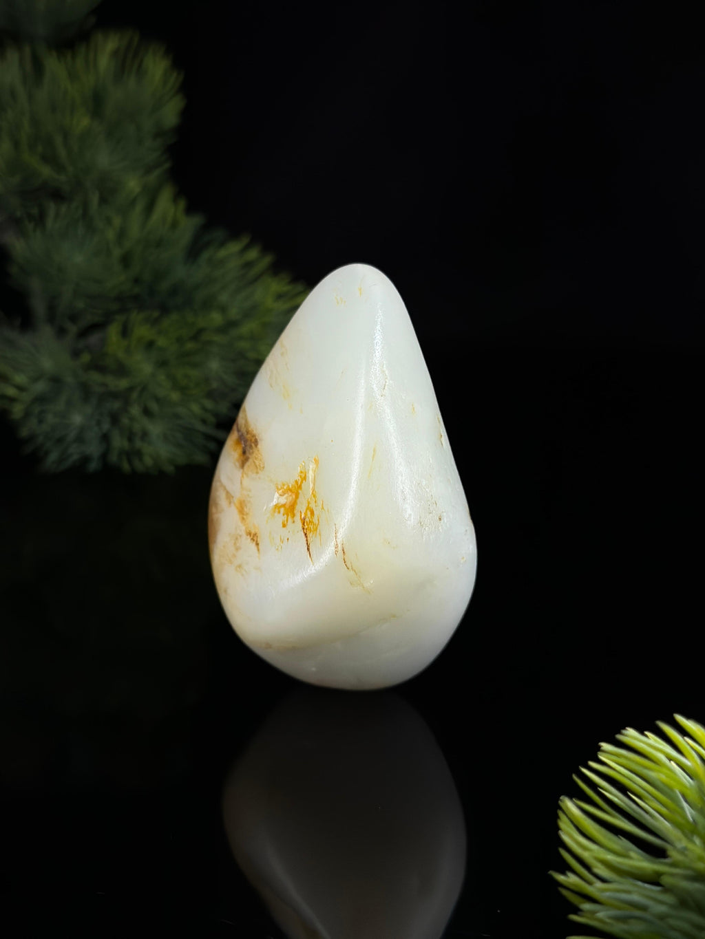 新疆和田玉白玉洒金皮精品籽料手把件（yc478903）