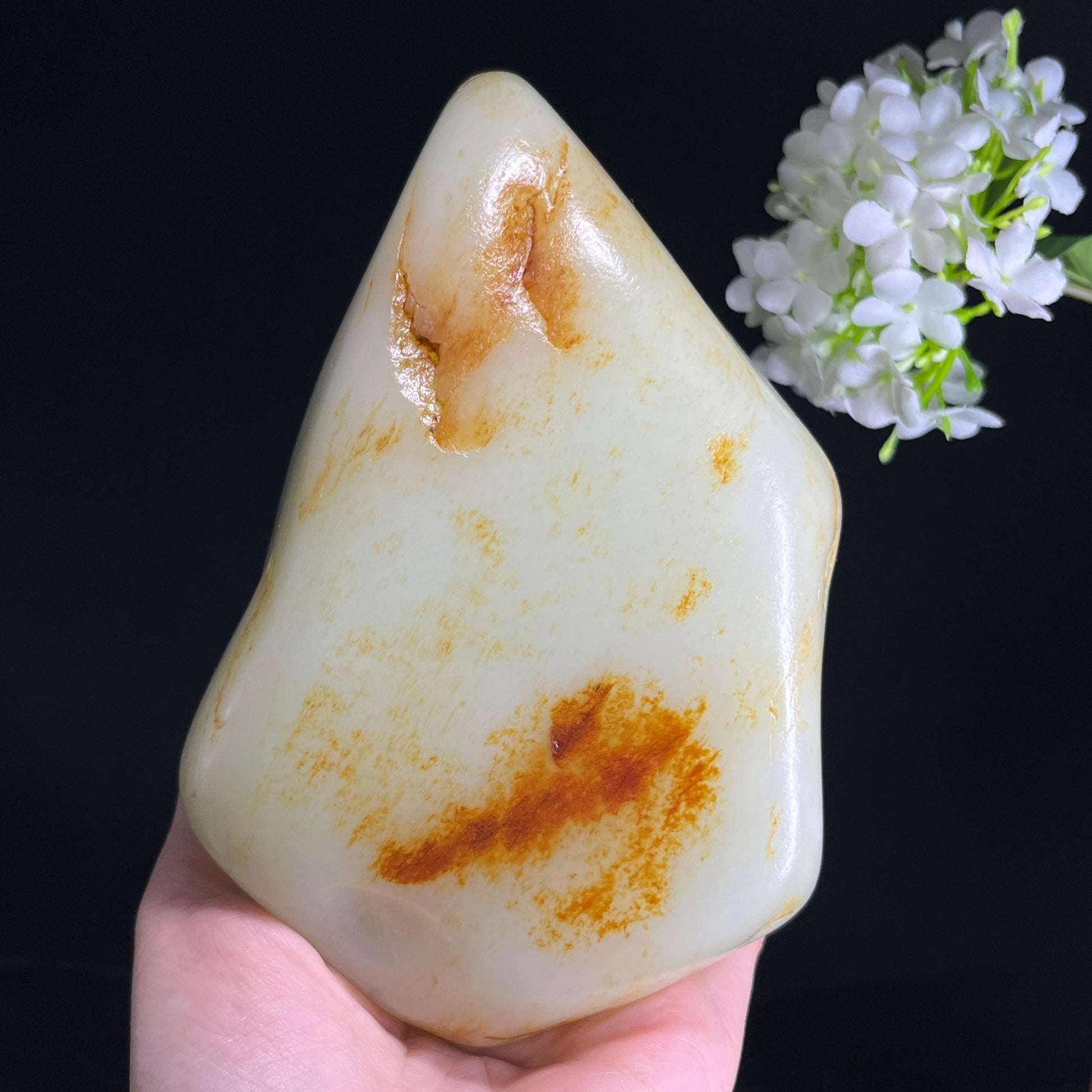 和田玉白玉“金砂漫玉”洒红皮洒金皮籽料（yc350623）