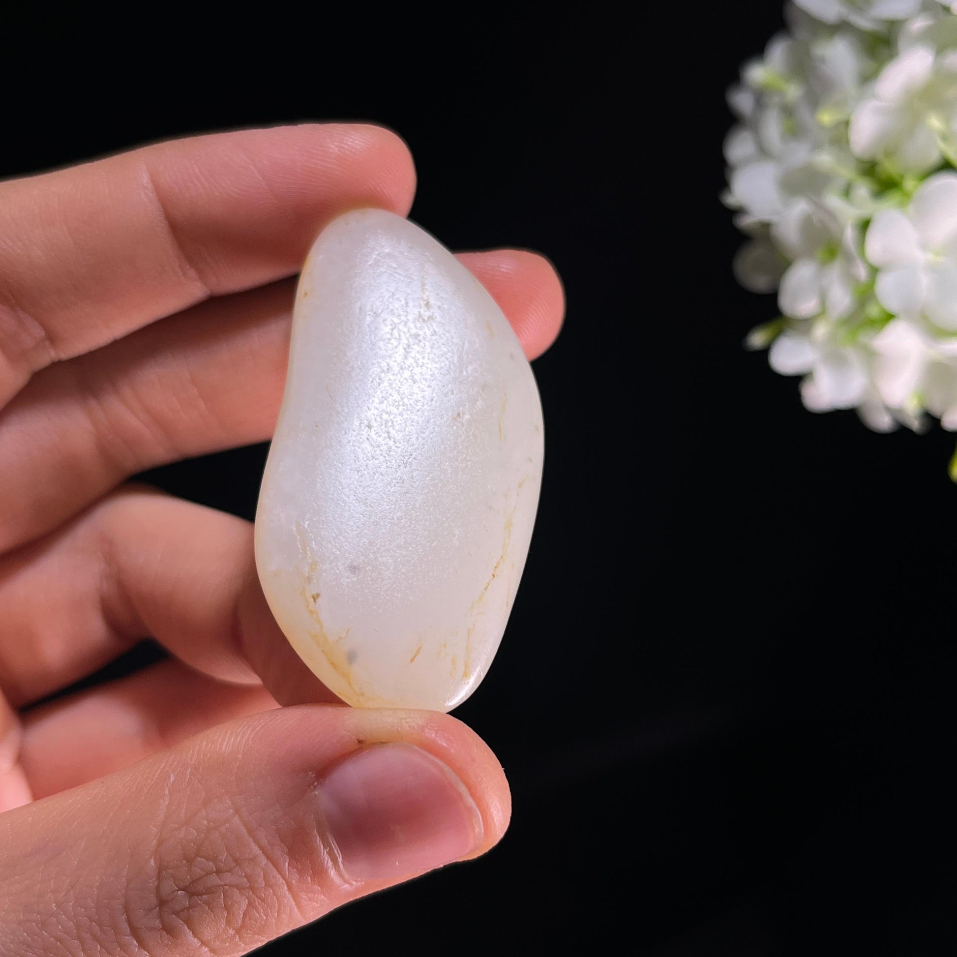 和田玉白玉“星子落雪”洒金皮籽料（yc350517）