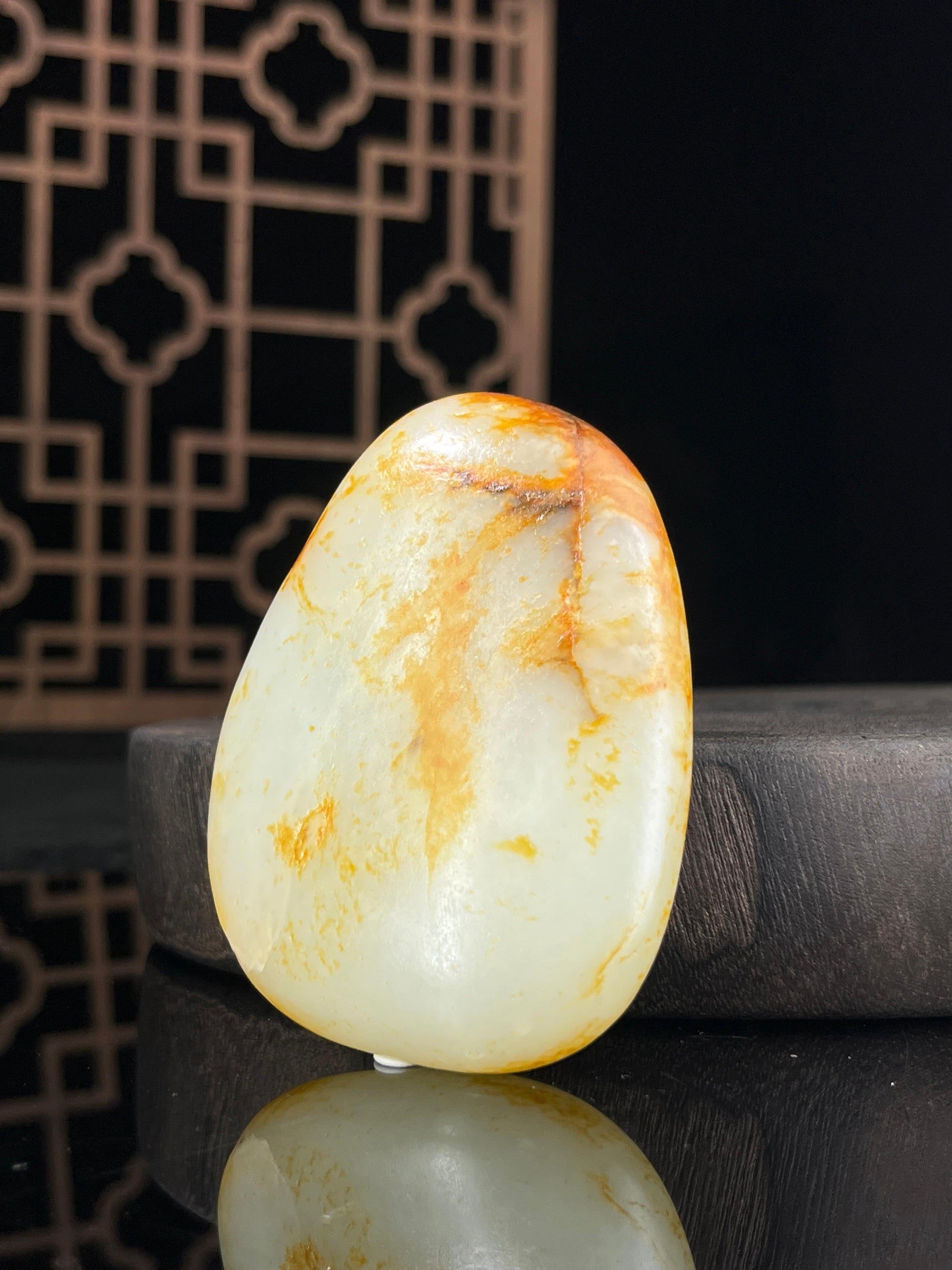 新疆和田玉白玉籽料原石洒金皮挂件12（yc234095）