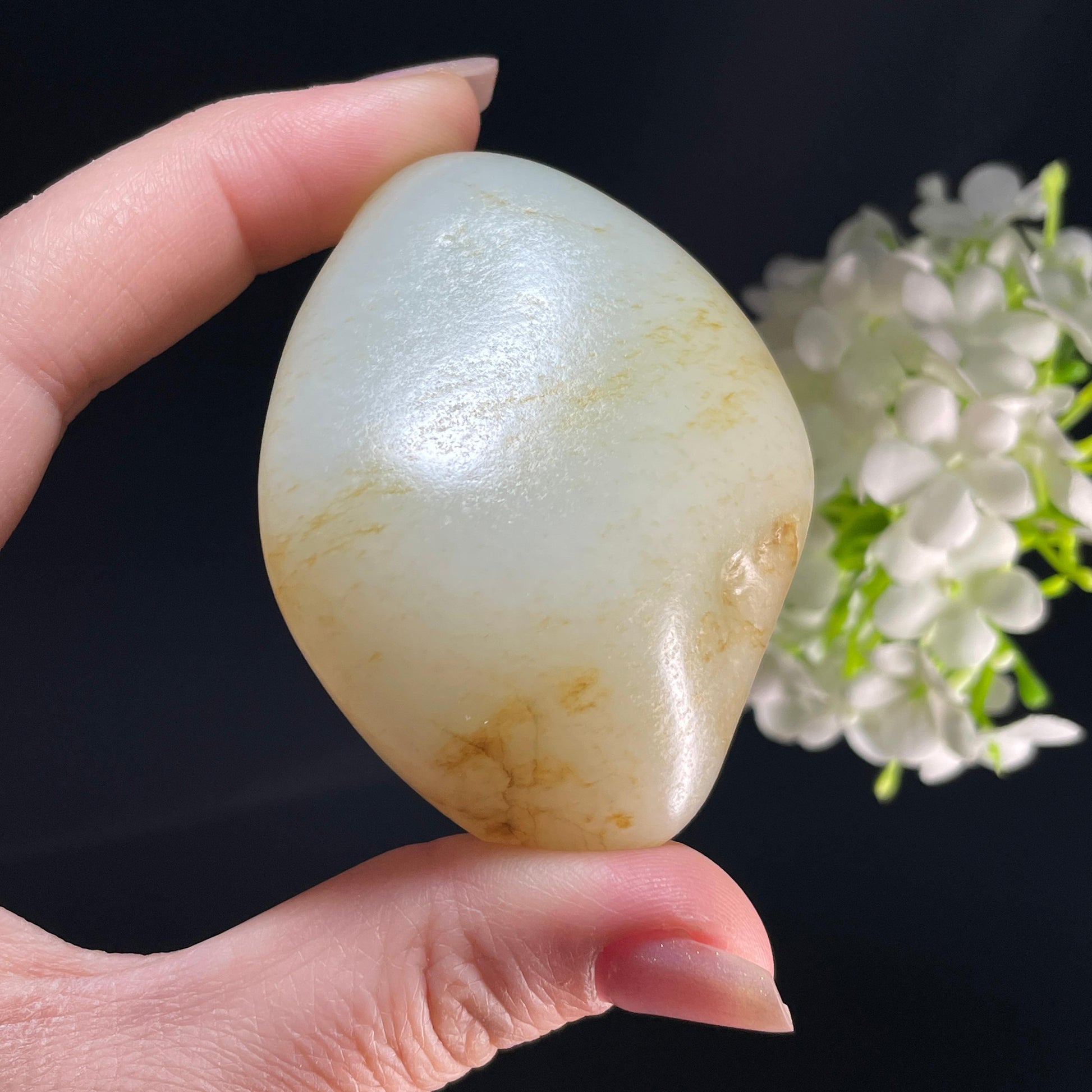 和田玉白玉“杏痕沾雨”洒金皮籽料（yc357700）