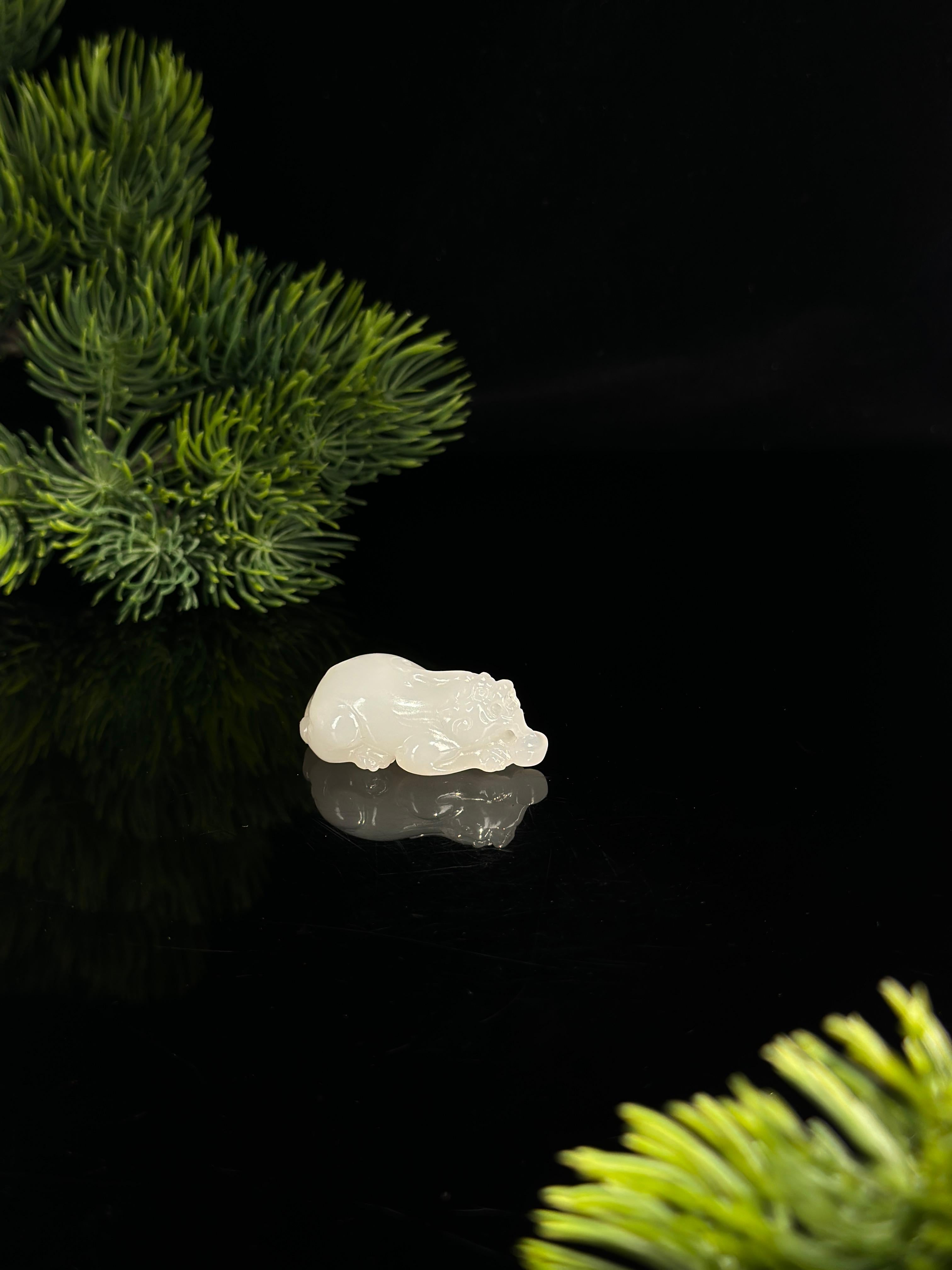 和田玉白玉貔貅挂件（yc480957） – 添福玉器
