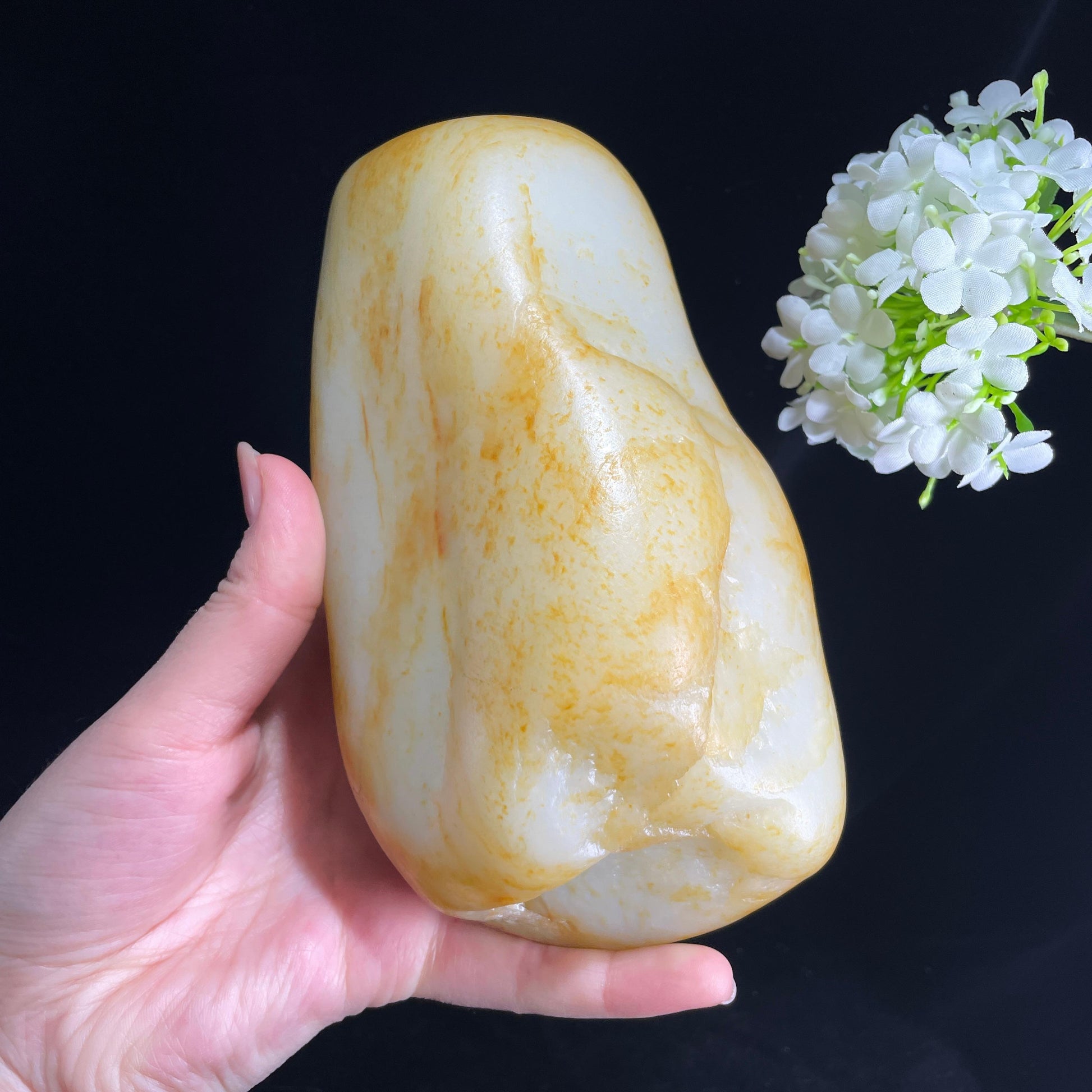 和田玉白玉“长河落日”洒金皮籽料（yc379000）