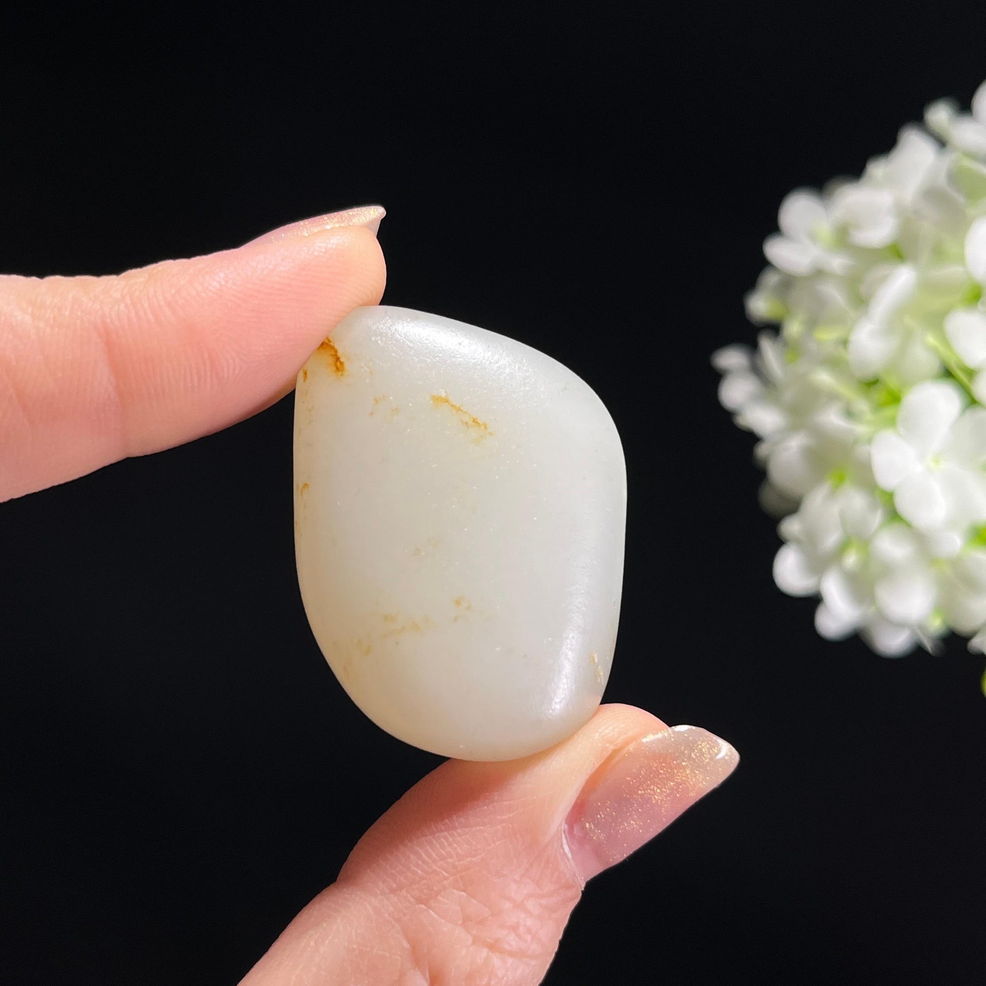 和田玉 “白玉洒金・润韵天然籽料原石”（yc307362）