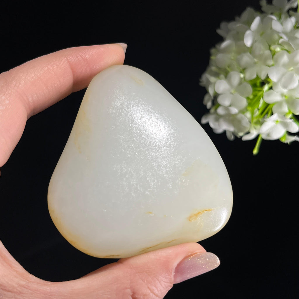 和田玉白玉“金缕萦心”洒金皮籽料（yc353907）