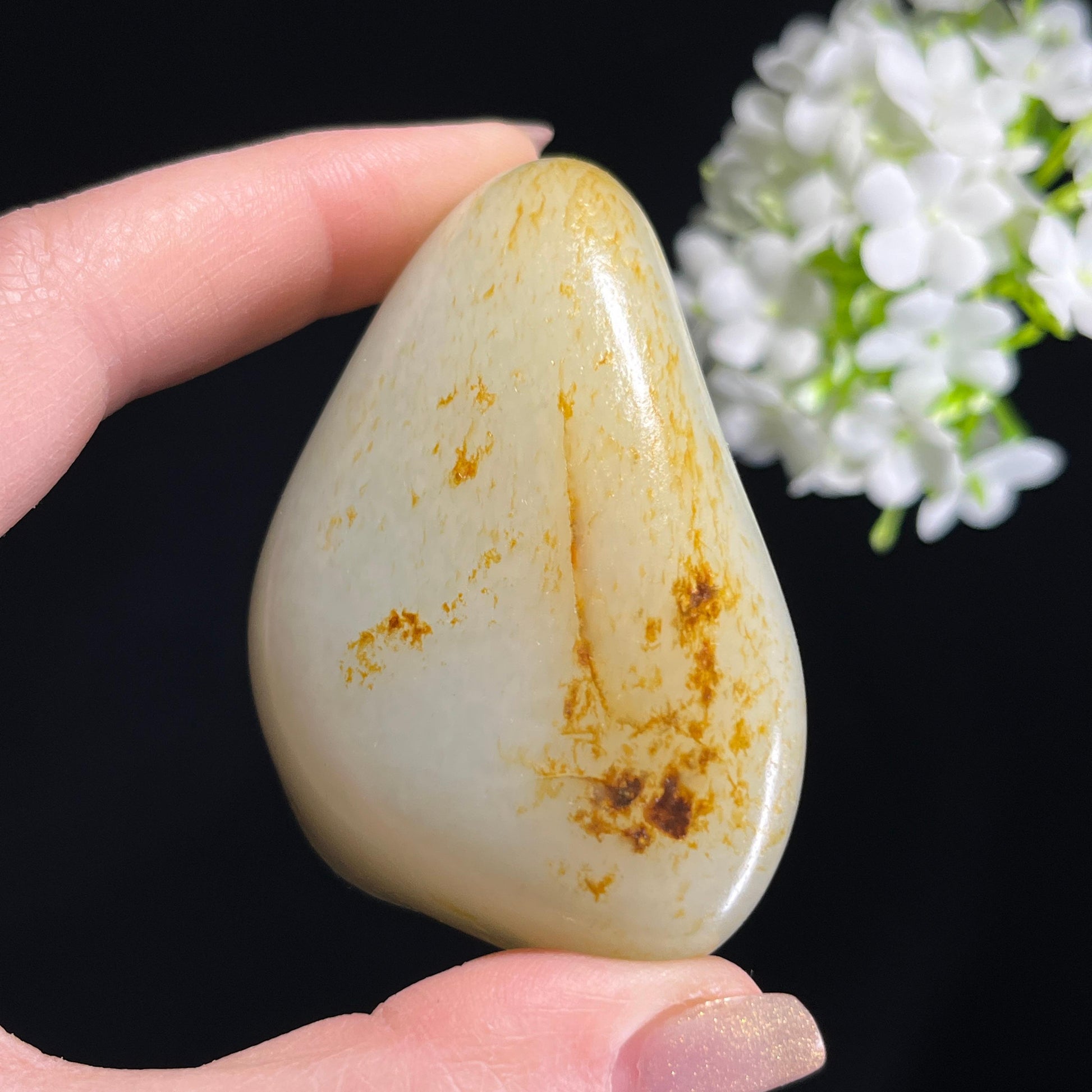 和田玉青白玉“秋痕素裹”洒金皮籽料（yc367764）