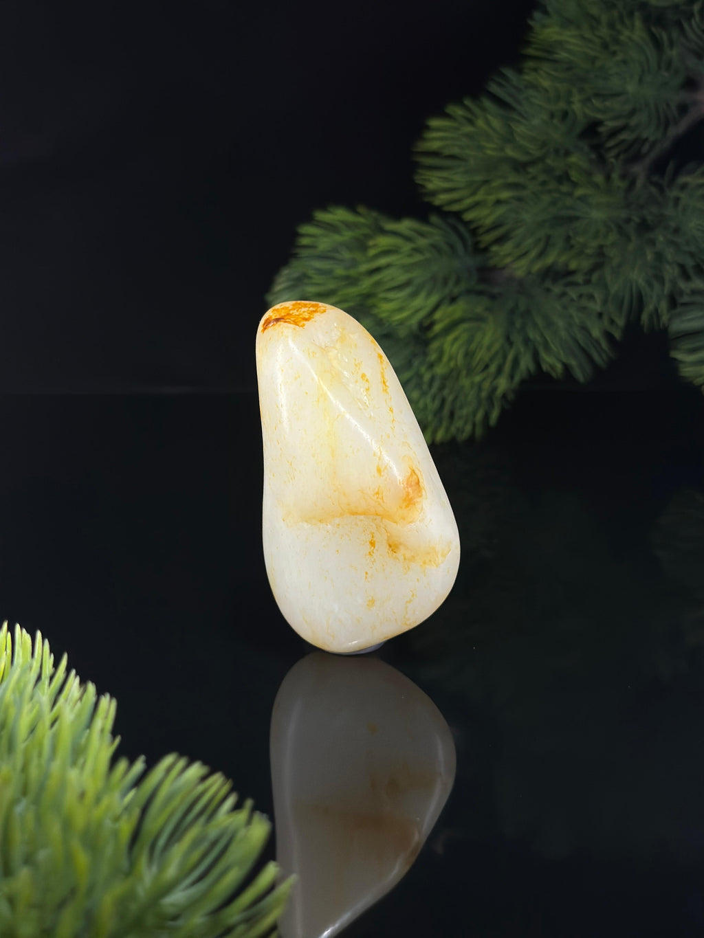 新疆和田玉黄白种洒金皮珍品籽料手把件（yc534386）
