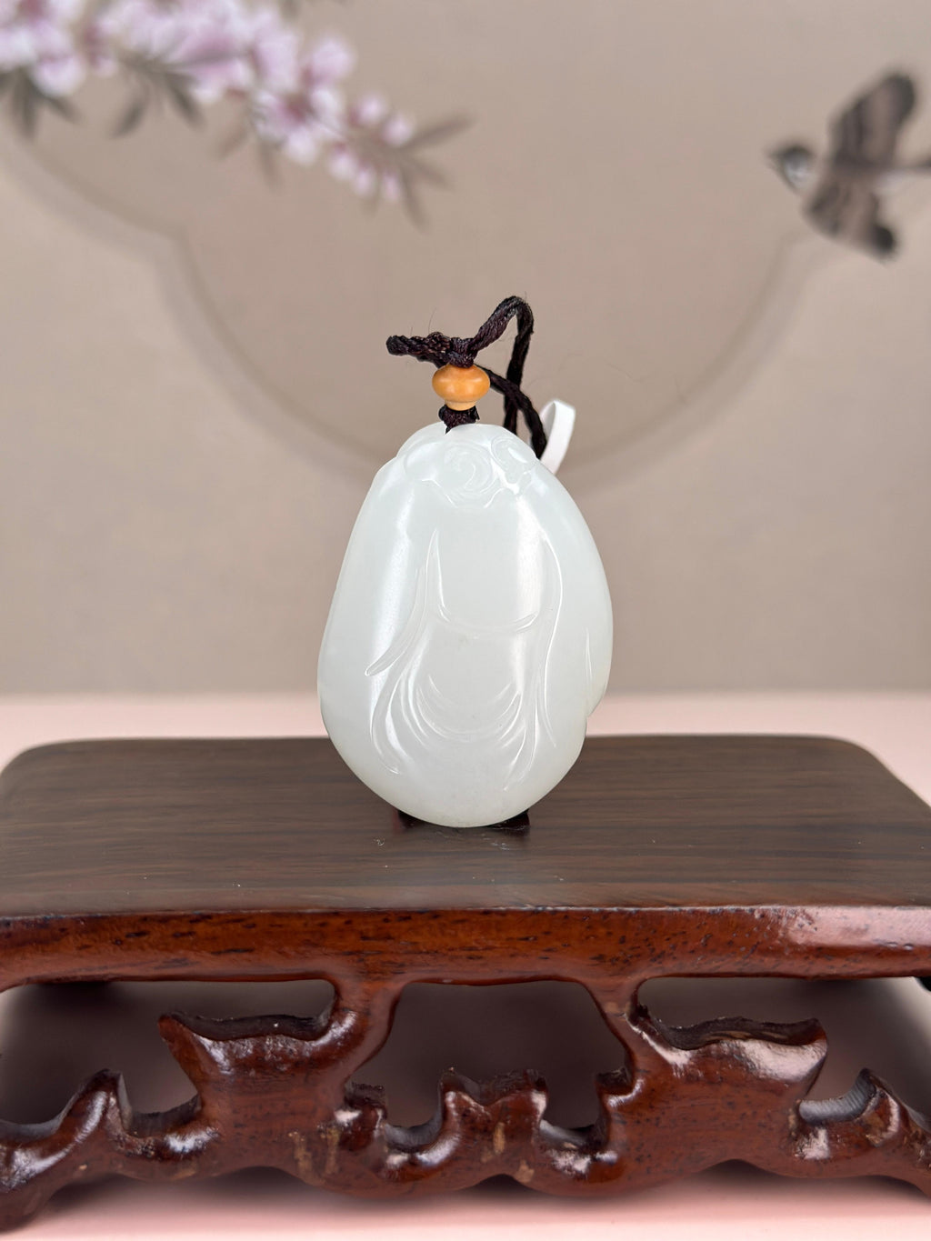 精品新疆和田玉白玉籽料弥勒佛挂件（yc766554）