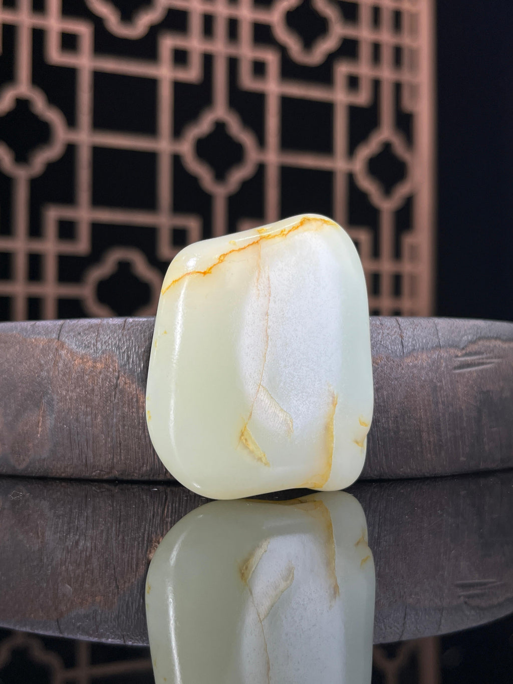 新疆和田玉白玉籽料原石洒金皮挂件4（yc233823）