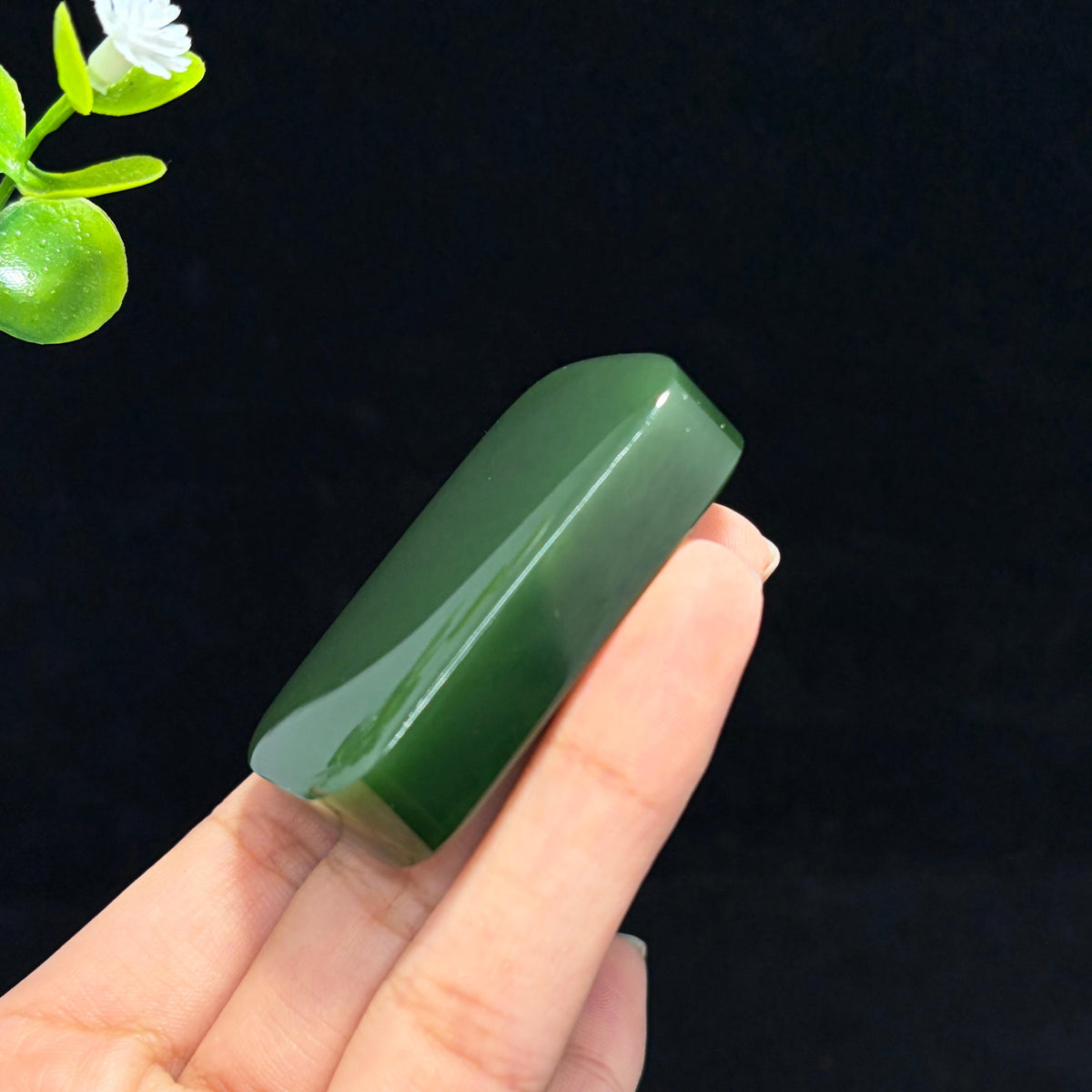 精品和田碧玉菠菜绿无事牌（yc775126）