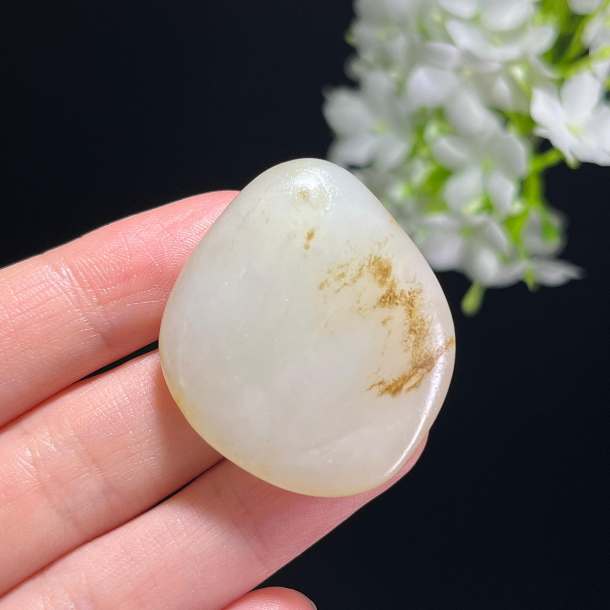 新疆天然和田玉白玉褐色皮洒金籽料（yc345150）