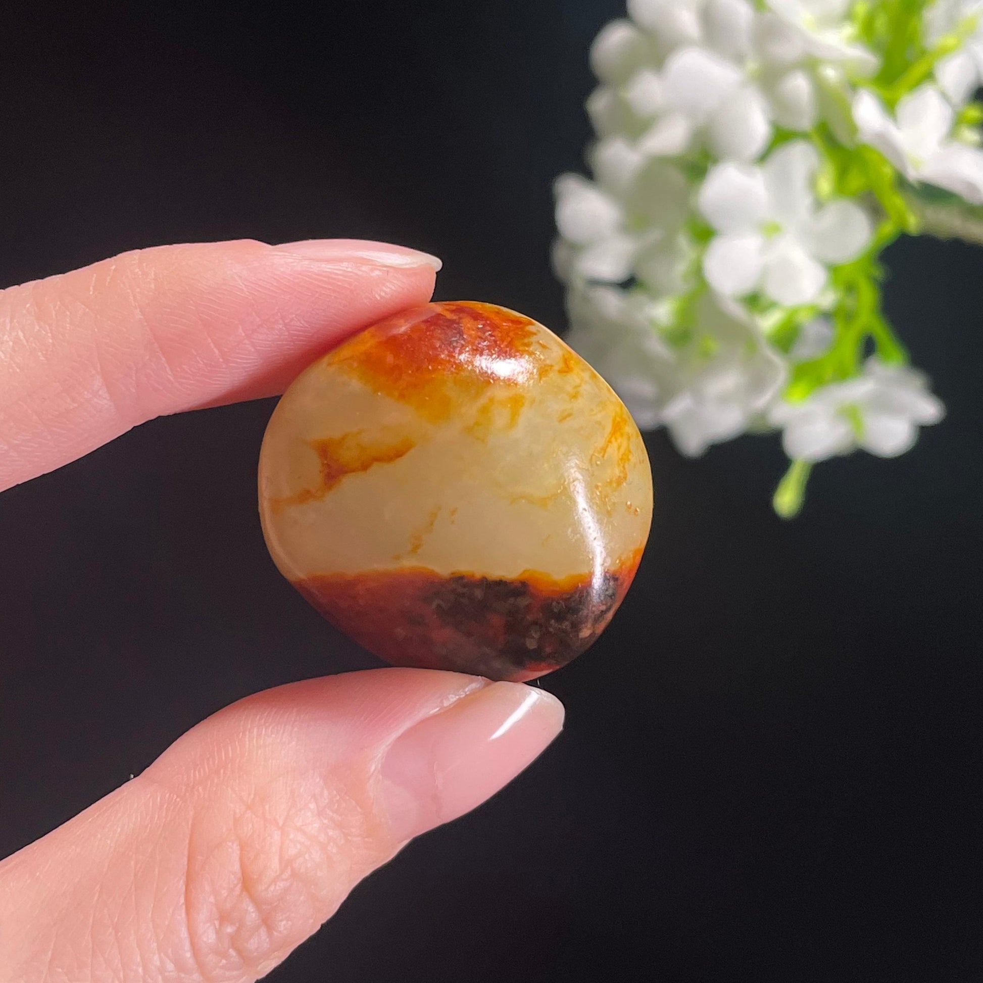 和田玉白玉洒金聚红皮“朝暮承光”籽料原石（yc311965）