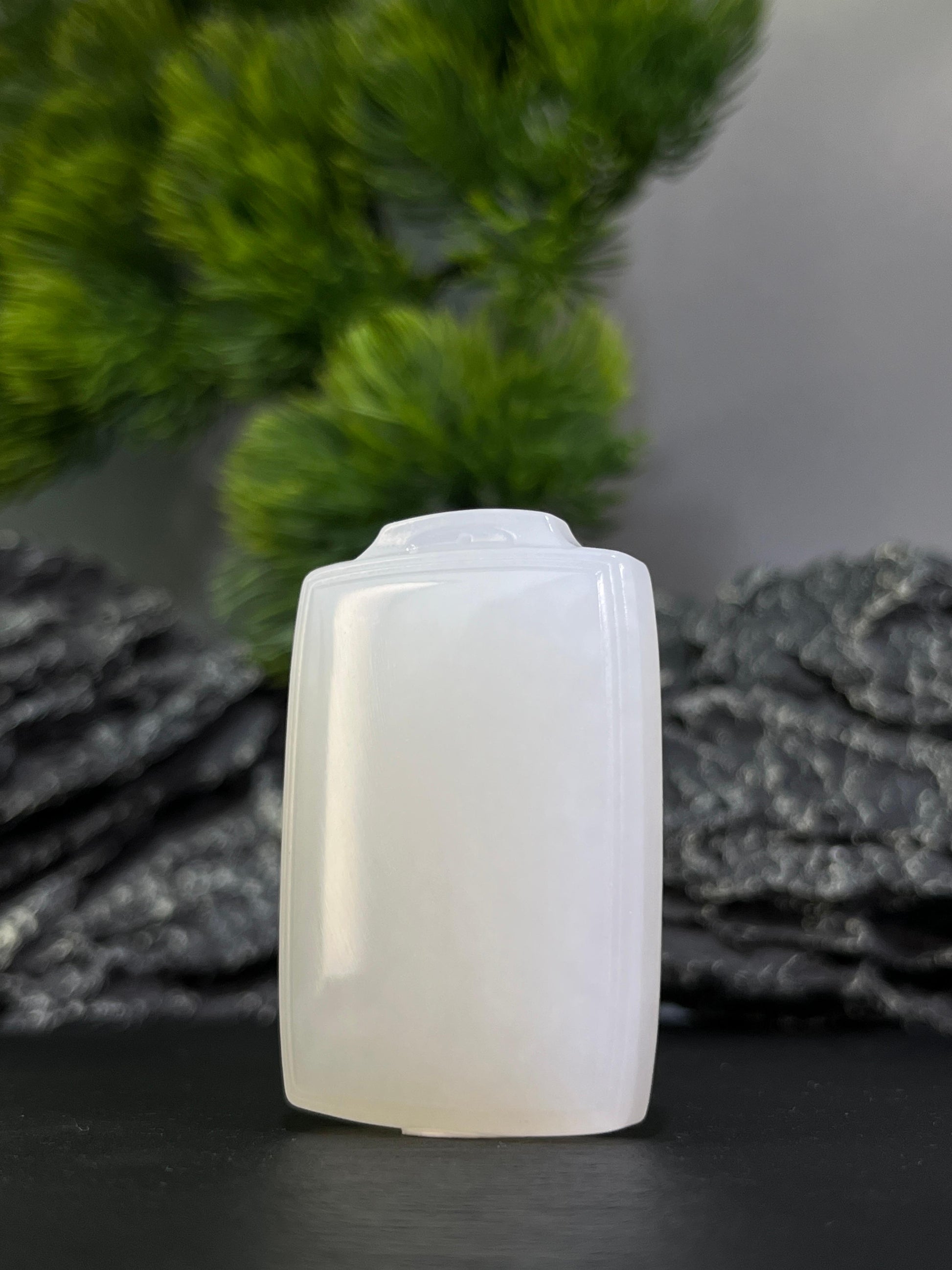 和田玉山料白玉无事牌（小）1（yc228792）