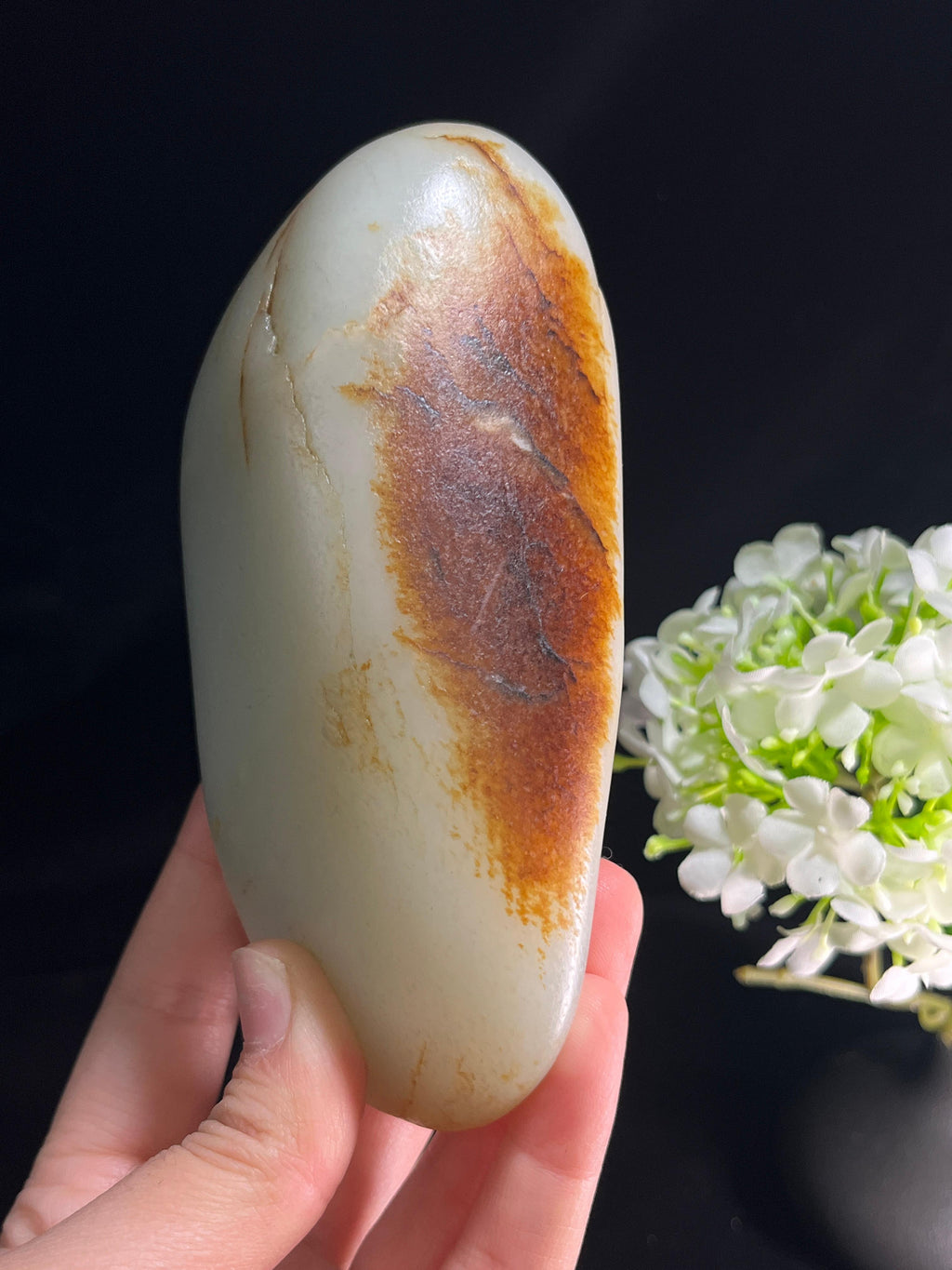 新疆和田玉收藏级红皮白肉籽料原石（yc253258）