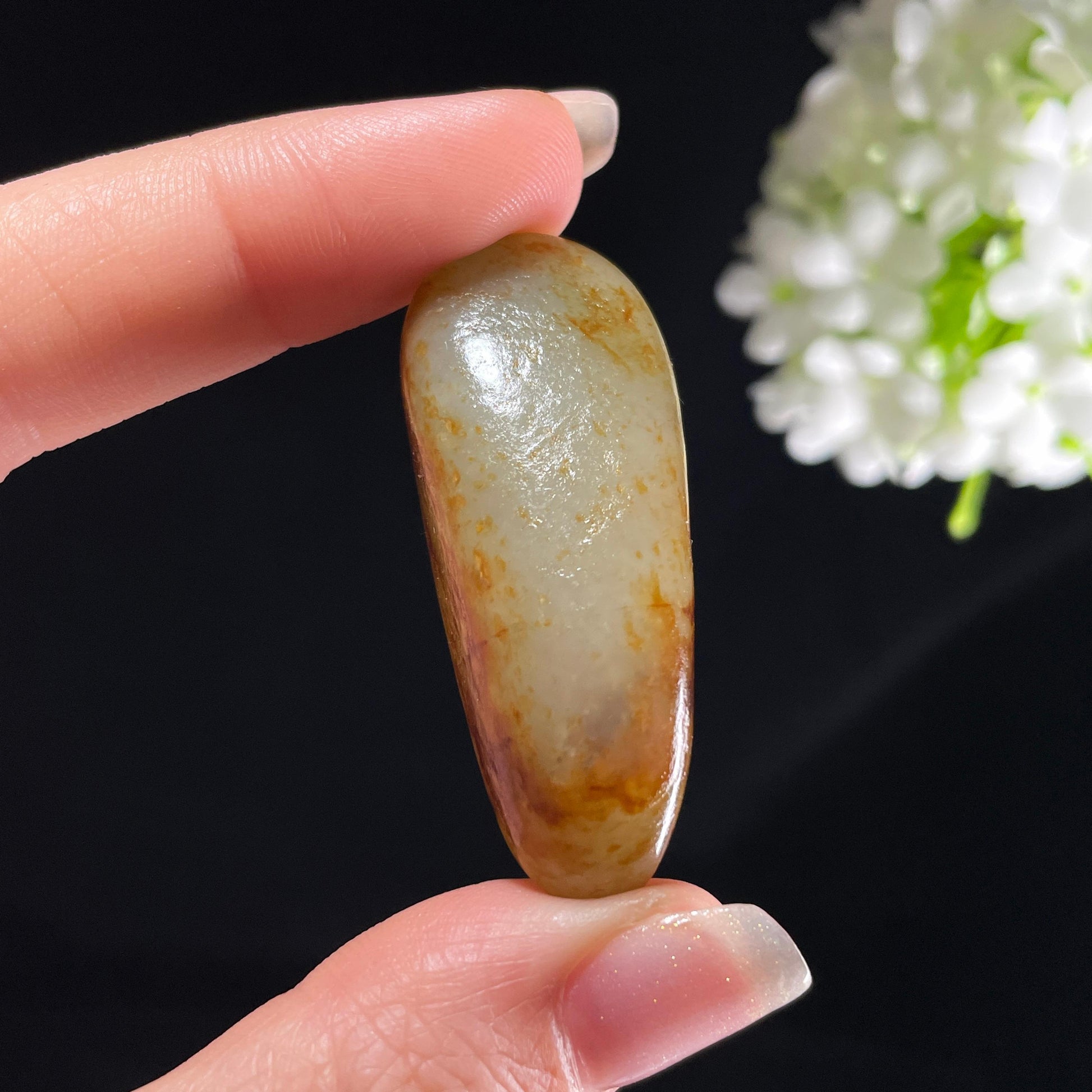 和田玉青白玉聚红皮“秋山赭烟”双面皮籽料（yc394222）