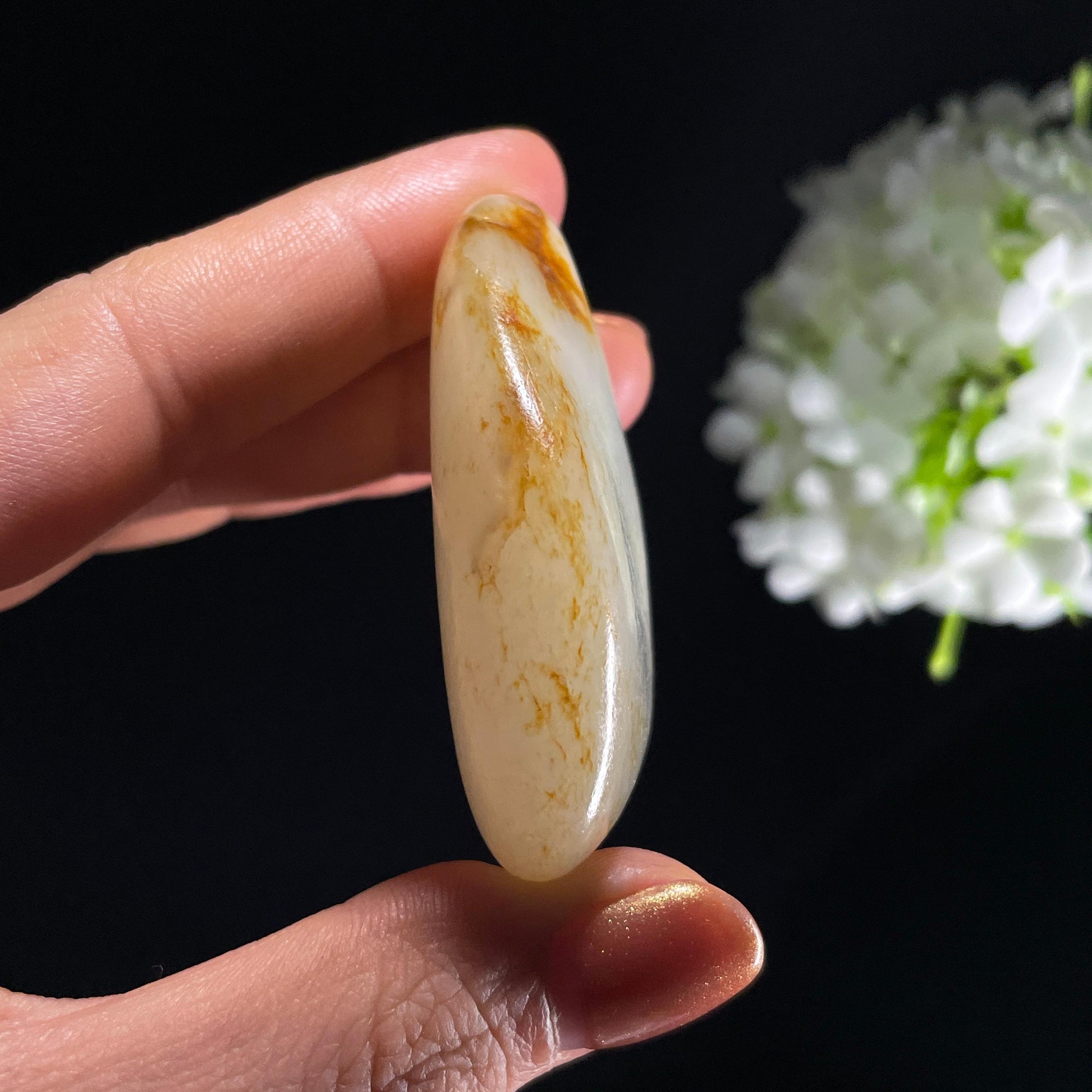 和田玉白玉“金纹萦月”洒金皮籽料（yc392667）