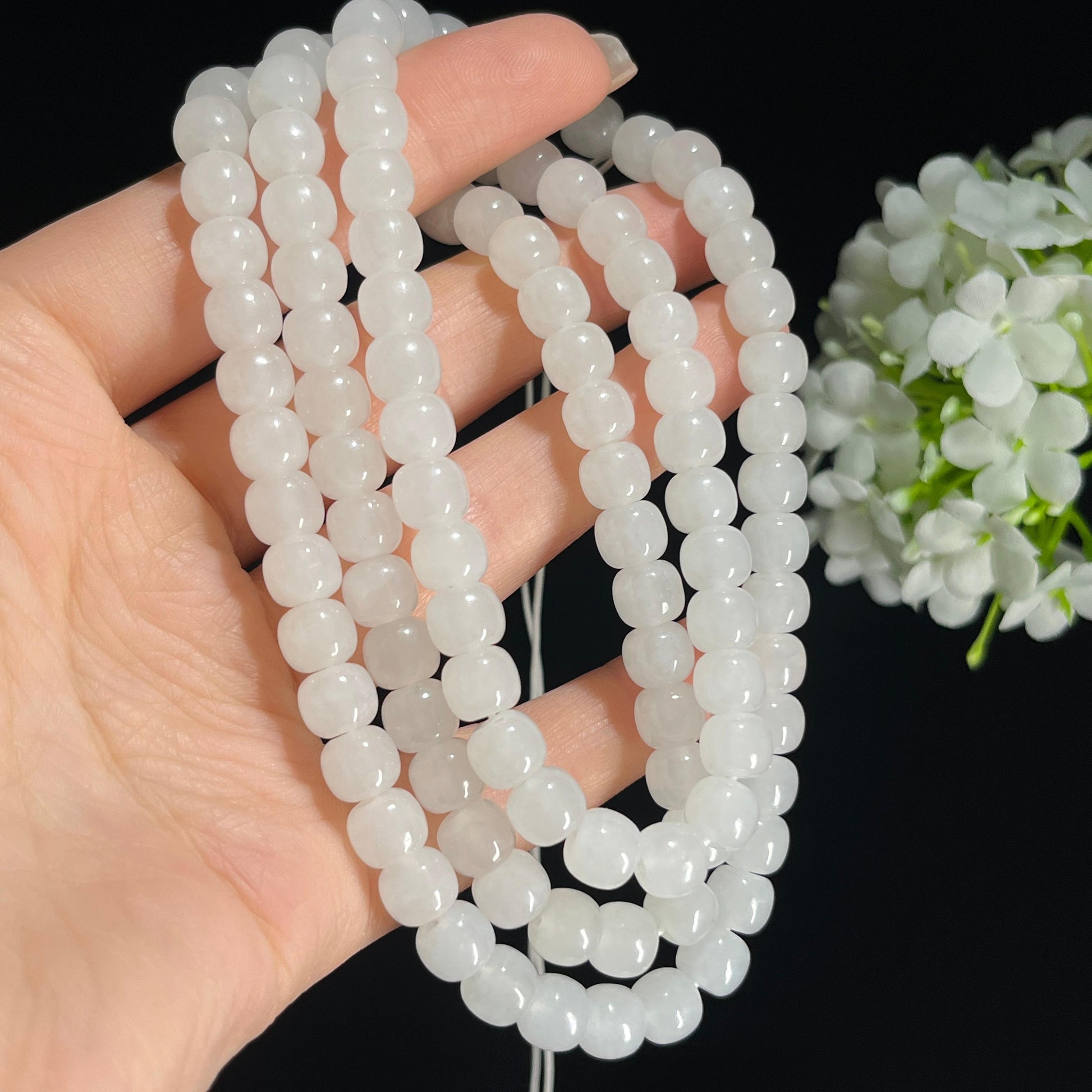 s，和田玉白玉108颗老型珠项链（yc379800）