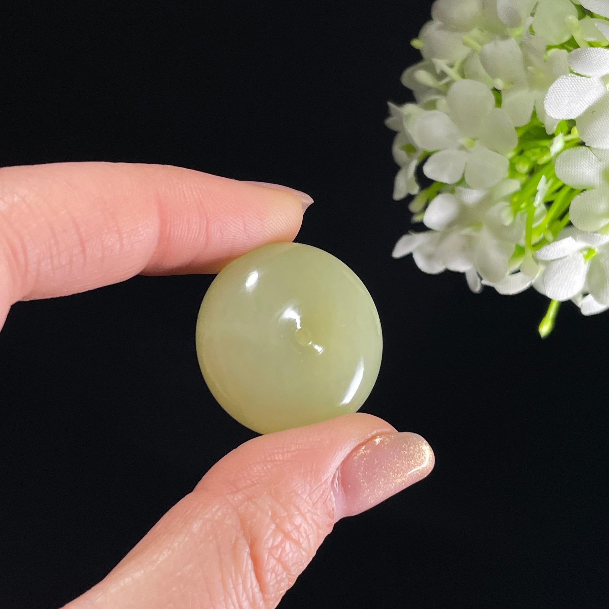 新疆天然和田玉黄口平安扣（yc342076）