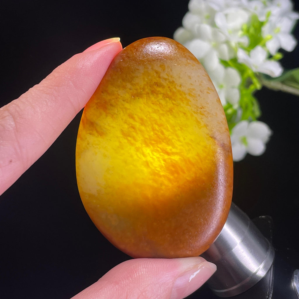 和田玉青白玉“金珀玉核”黄沁籽料（yc316431）