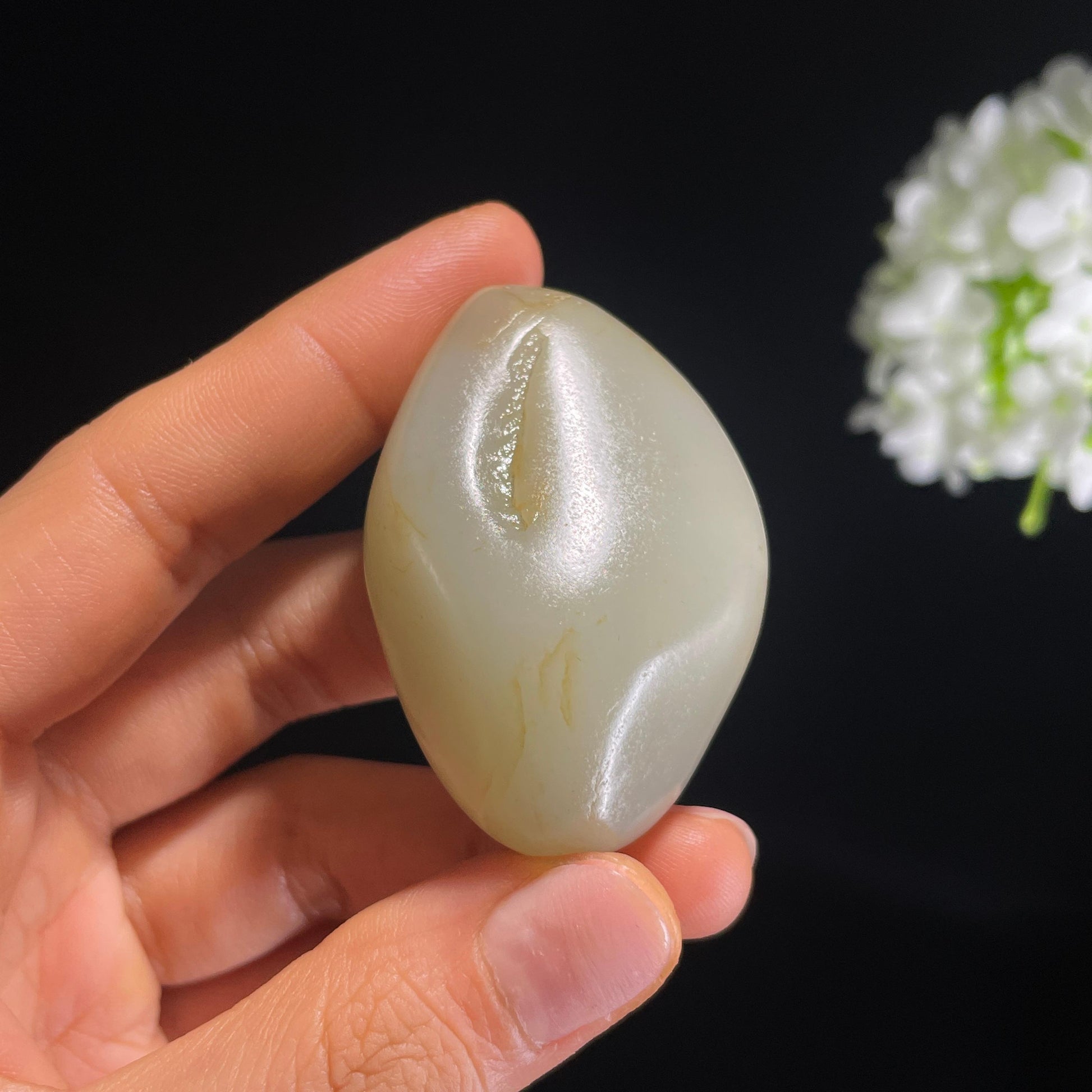 和田玉青白玉“素月流辉”洒金皮籽料（yc318343）