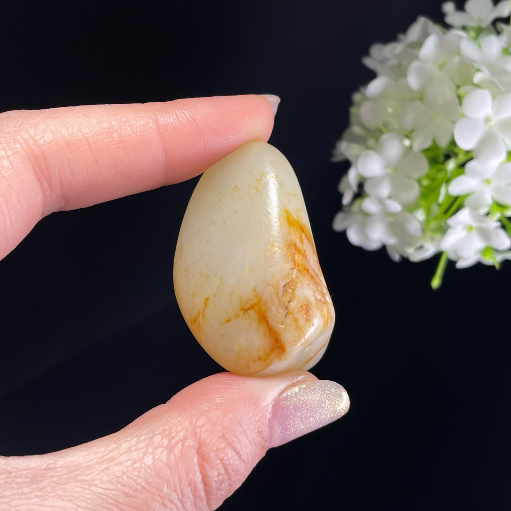 和田玉白玉“红雾藏春”洒金皮红皮籽料（yc355992）