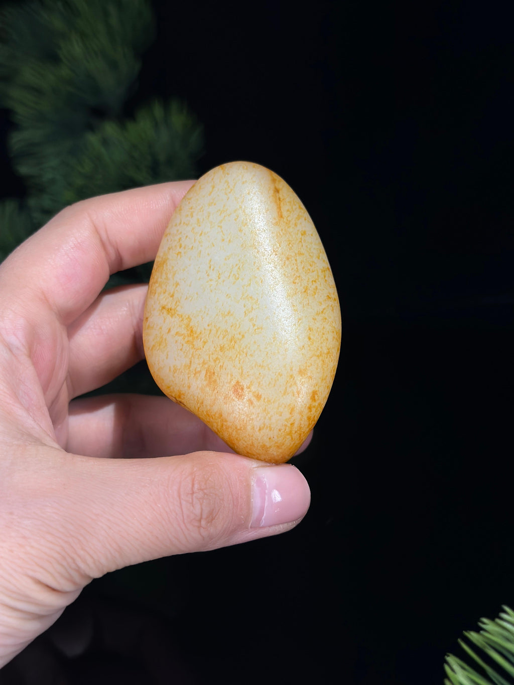 新疆天然和田玉白玉通体洒金皮收藏级籽料手把件（yc476251）