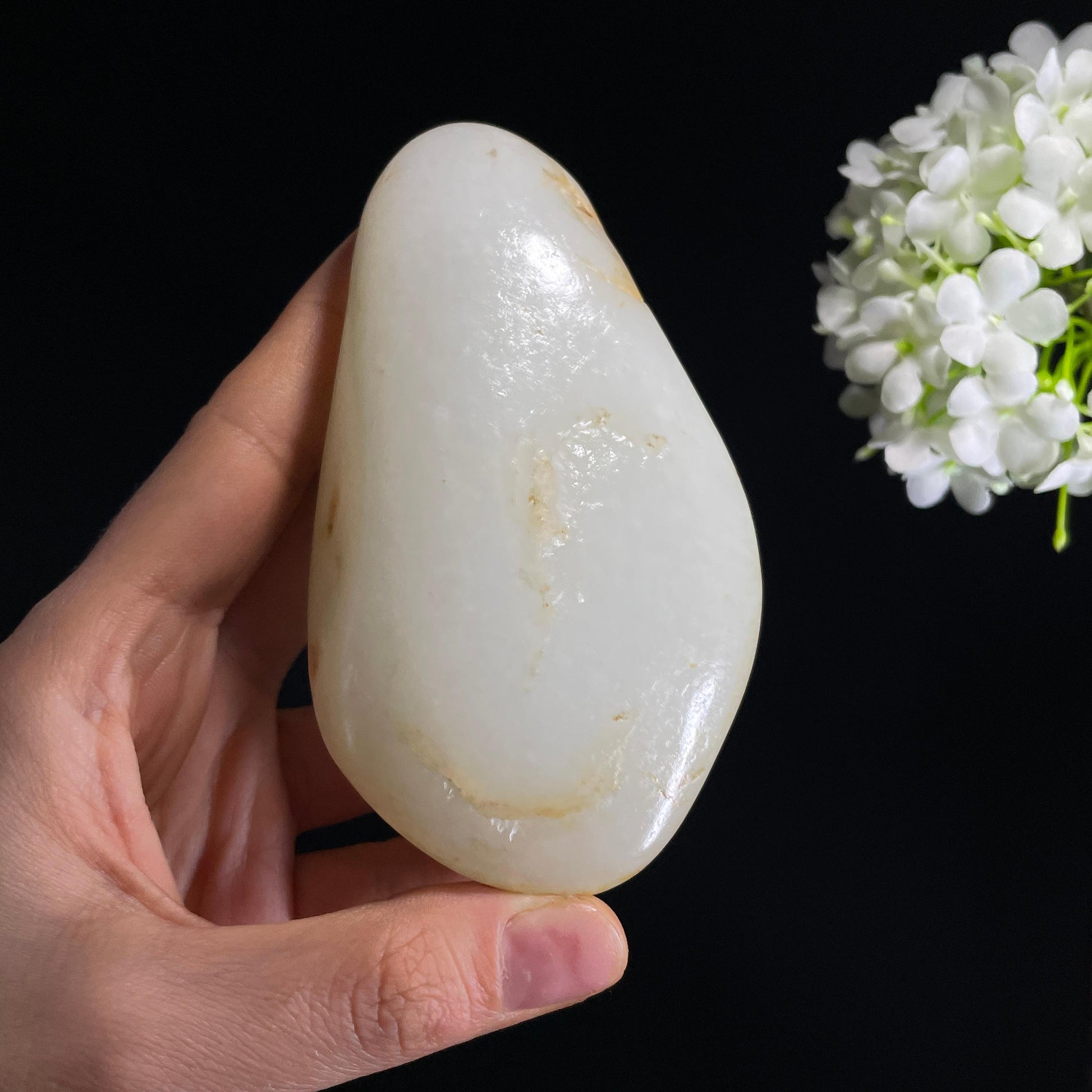 和田玉白玉“素月流霜”洒金皮籽料（yc332368）