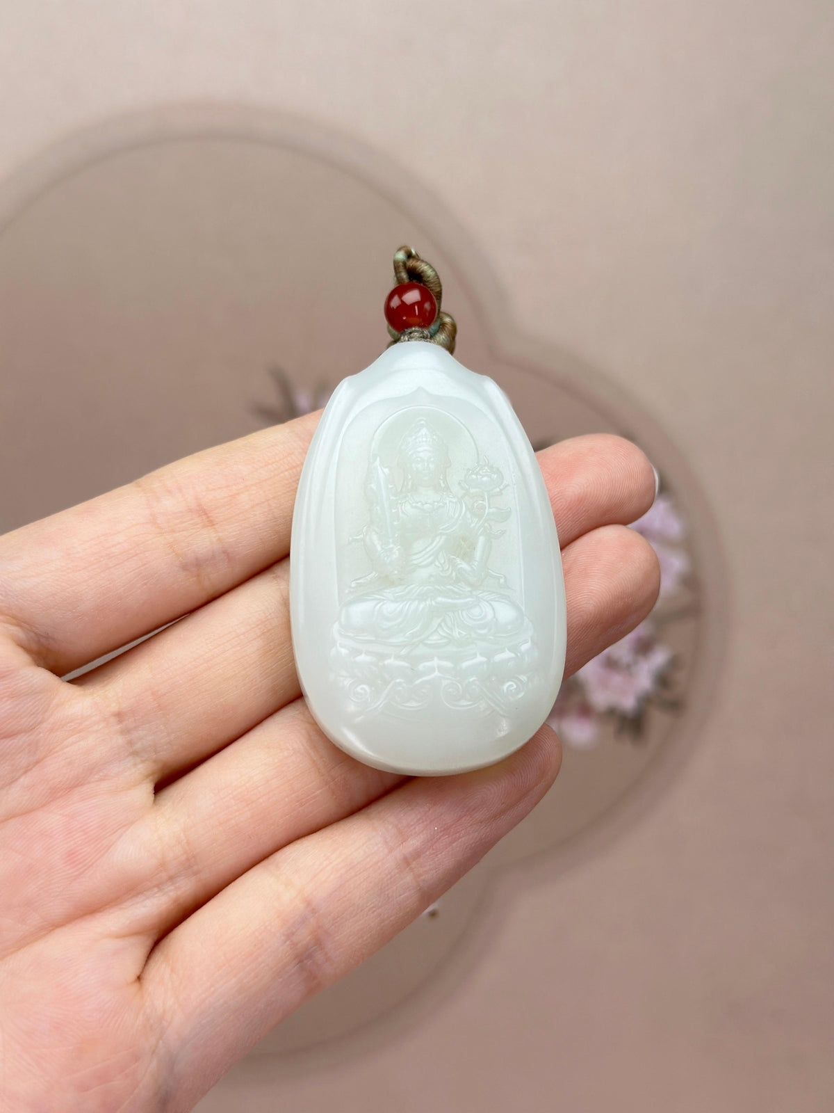 和田玉白玉虚空藏菩萨挂件（yc751062）